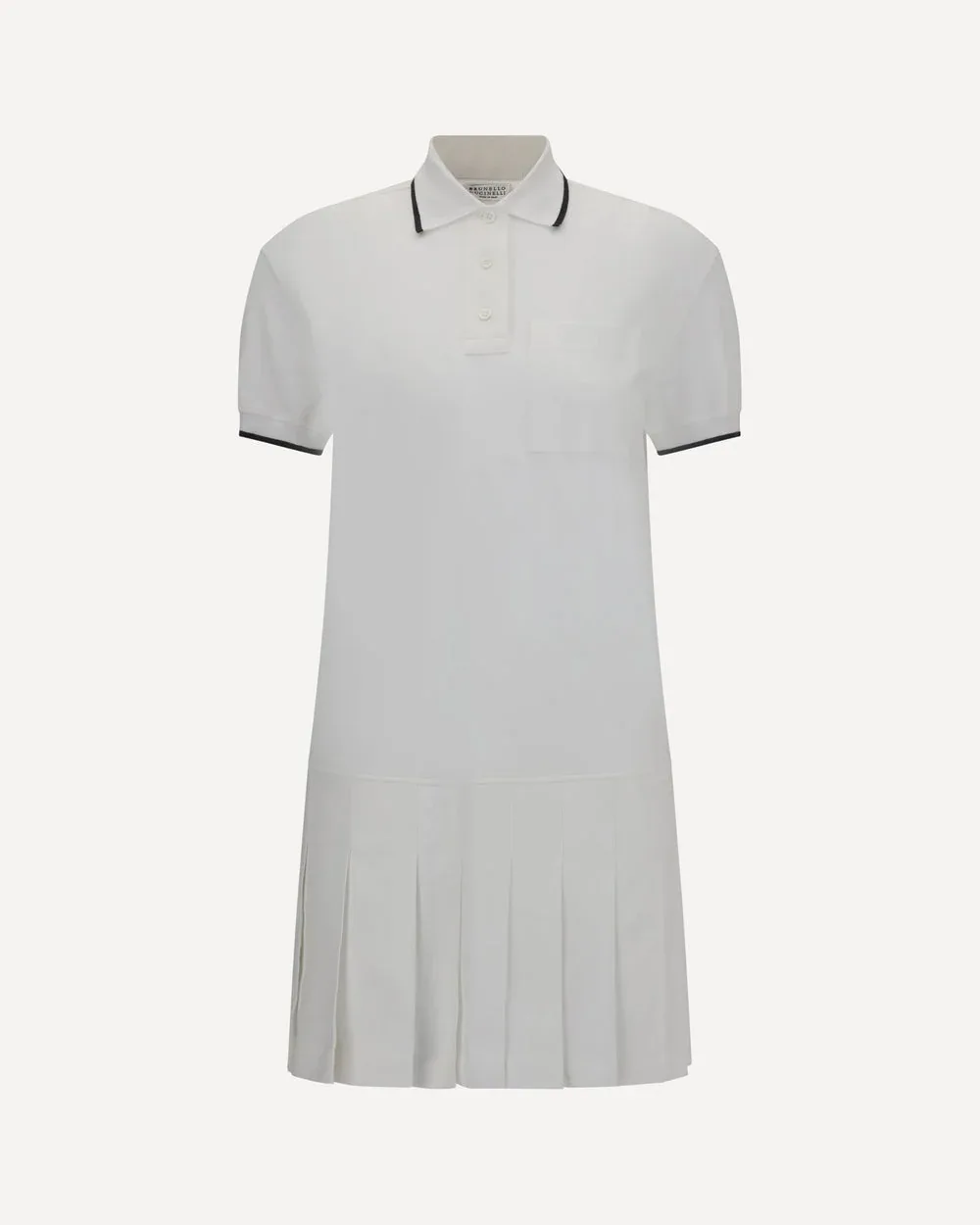 Cotton Polo with Pleated Skirt Polo Dress by BRUNELLO CUCINELLI