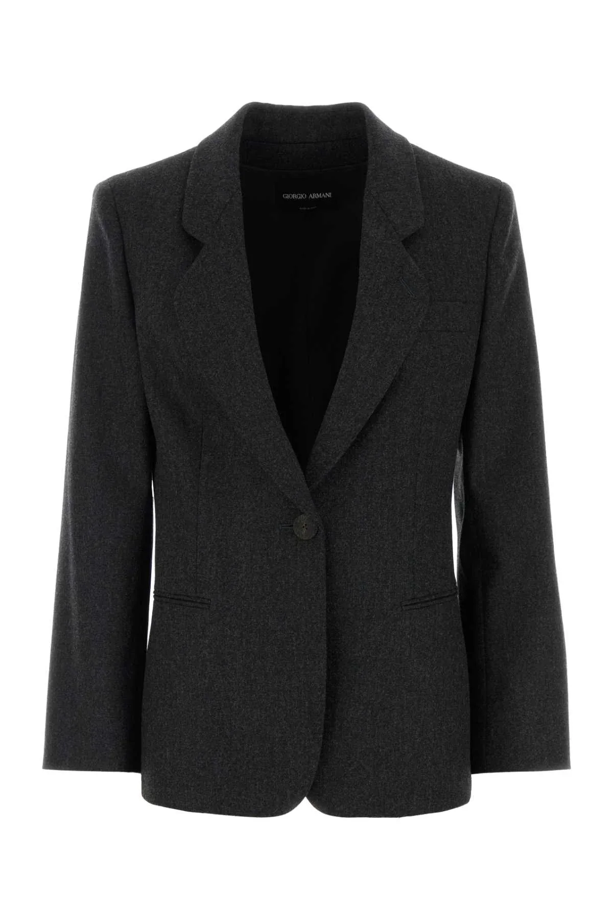 Virgin Wool Stretch Blend Blazer by Giorgio Armani