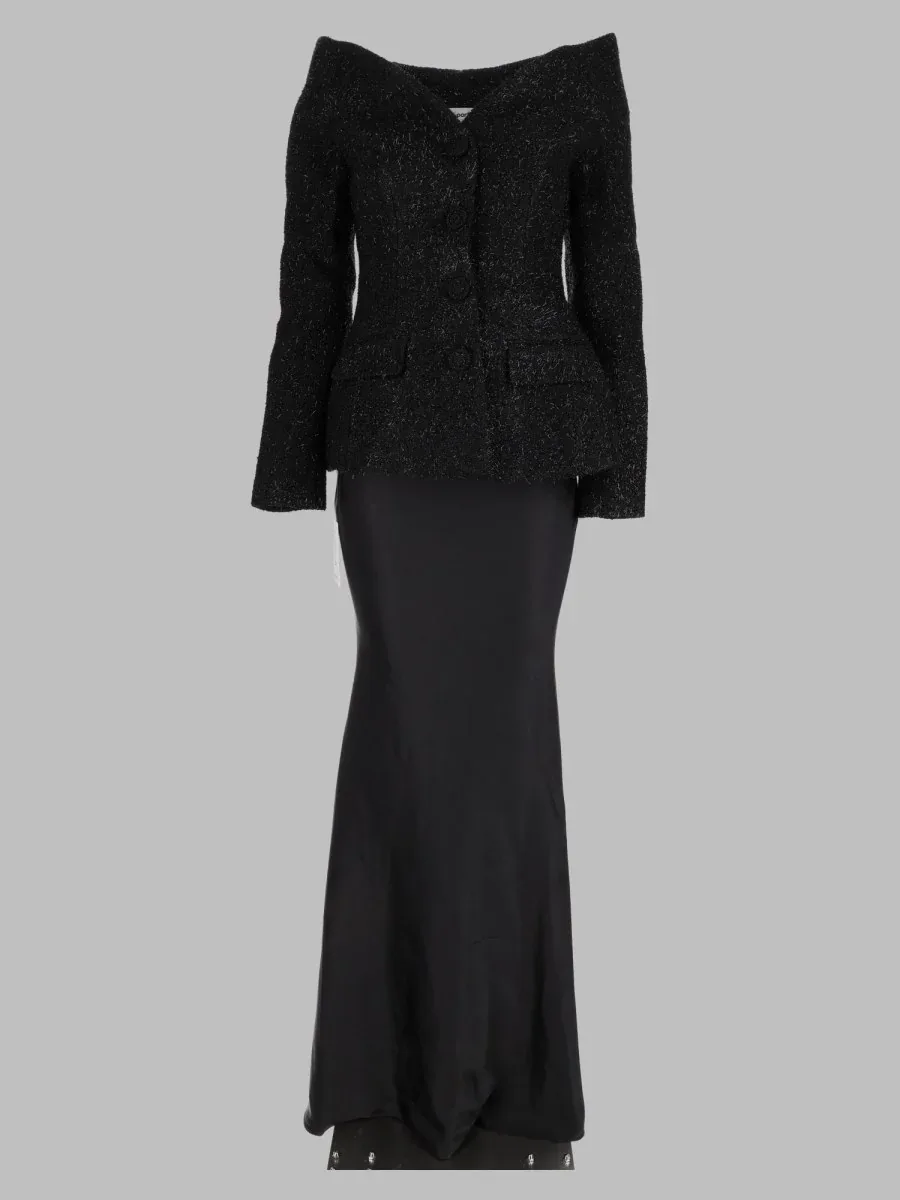 Metallic Bouclé Satin Dress by Self-Portrait