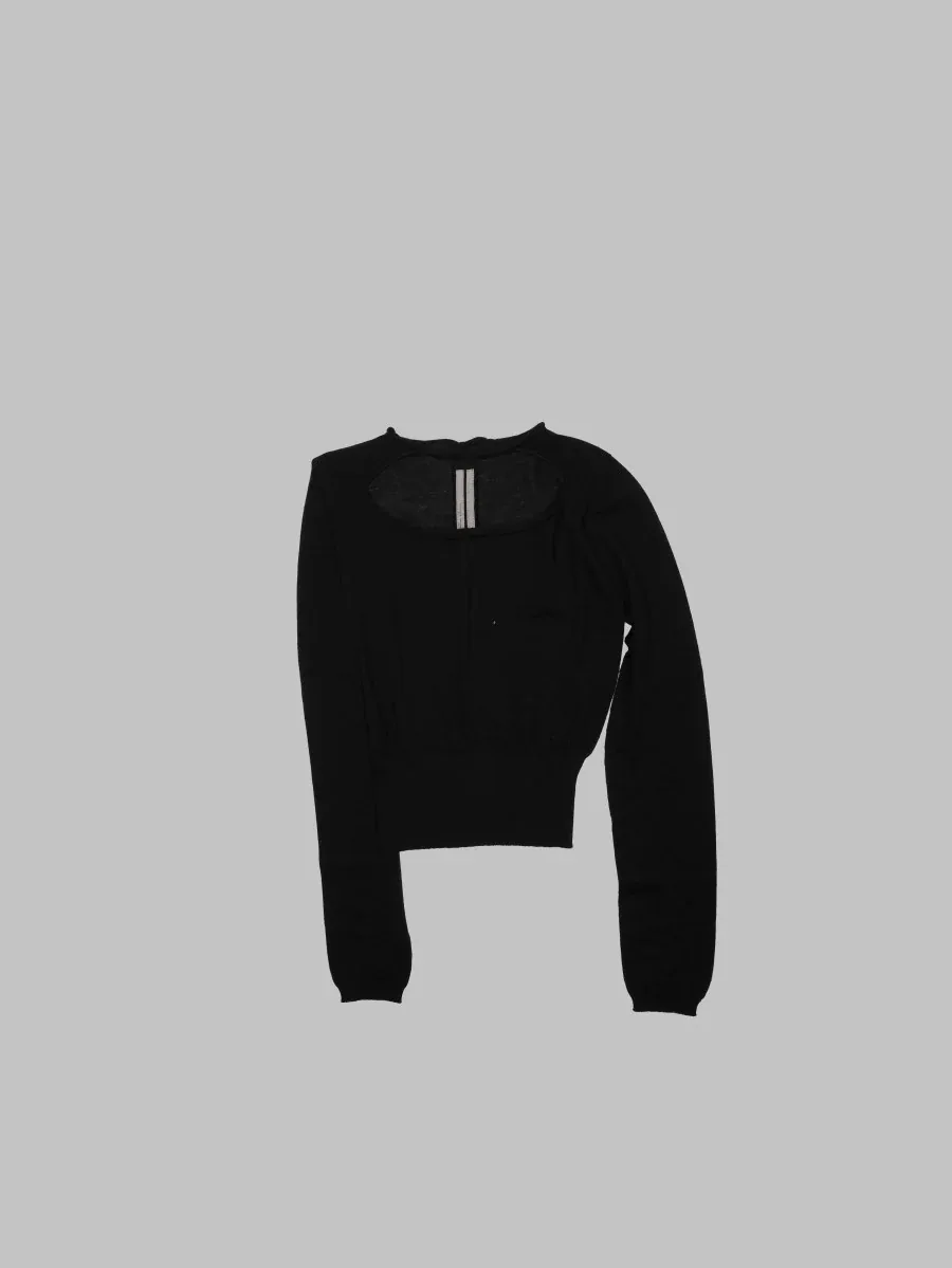 Slashed Cropped Sweater by Rick Owens