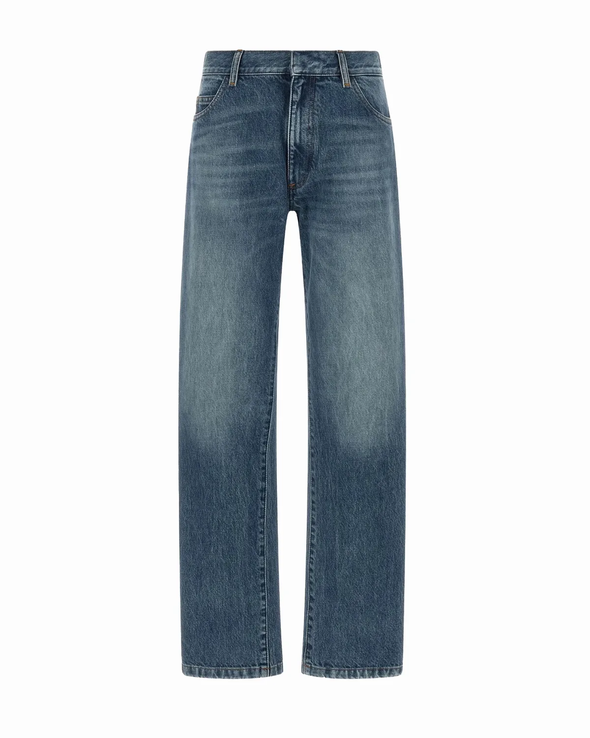 Straight-Leg Lightly-Faded Jeans