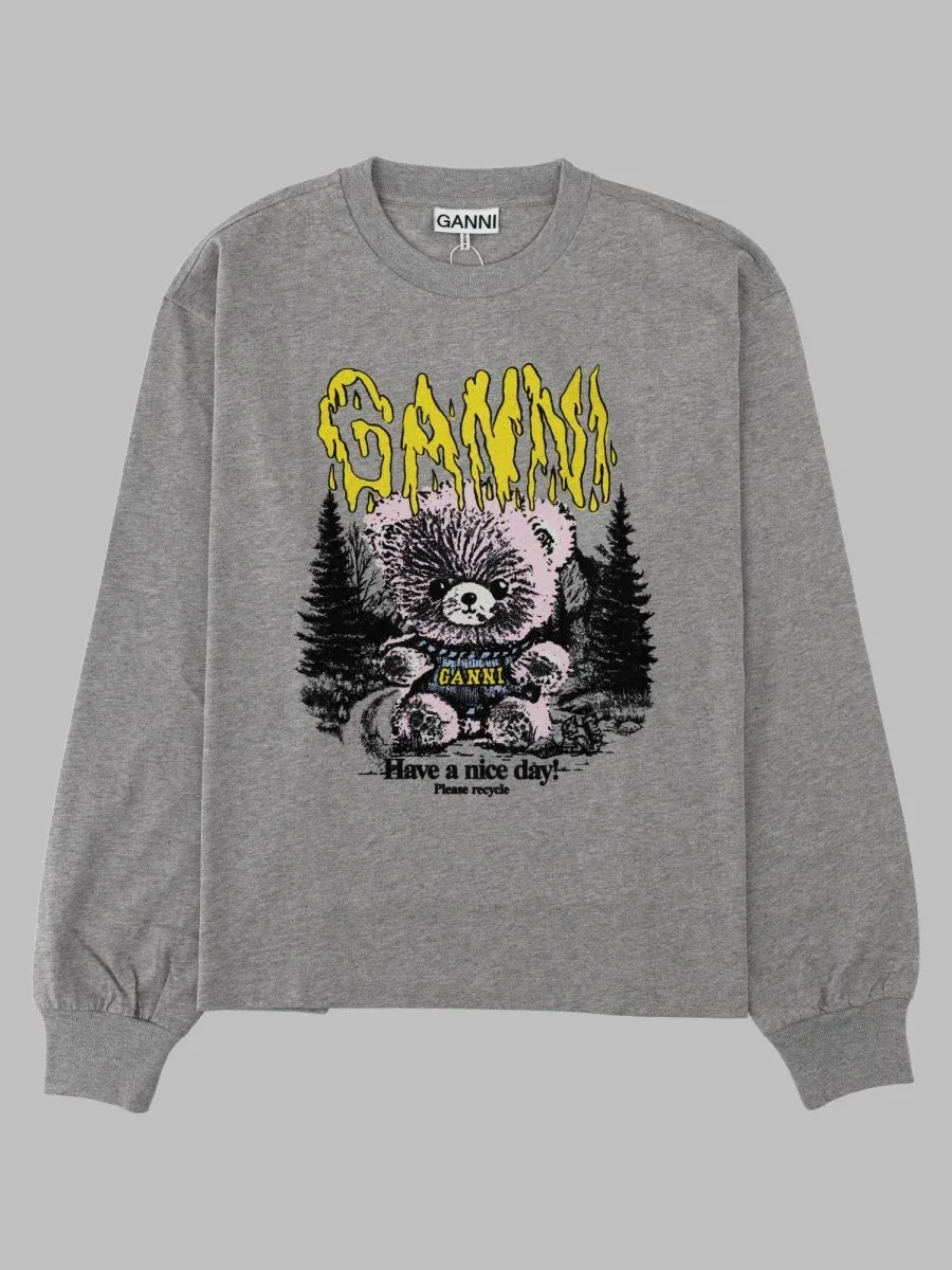 Graphic-Print Organic Cotton Sweatshirt by Ganni