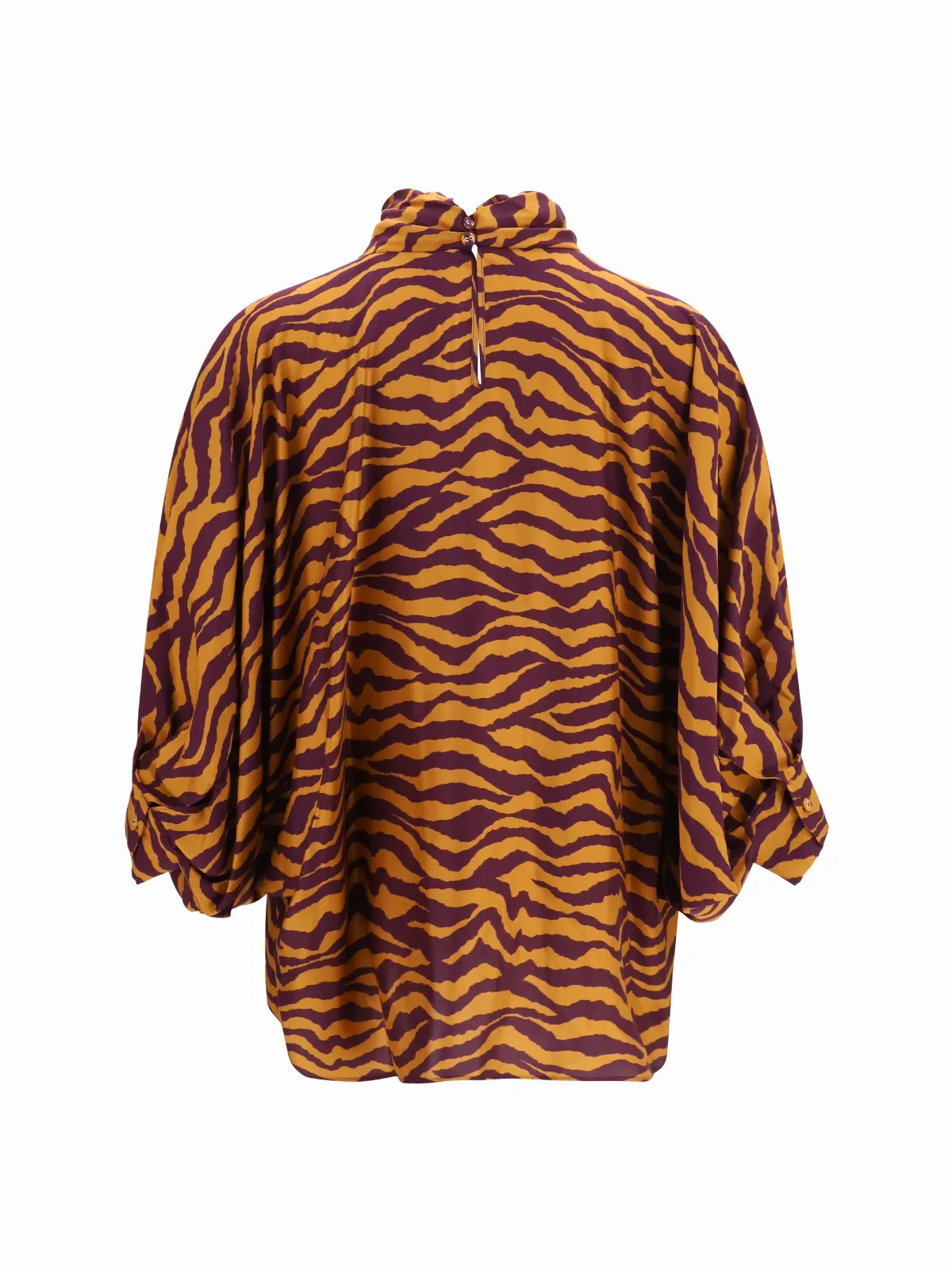 Tiger-Print Silk Blend Blouse by Kristina Ti