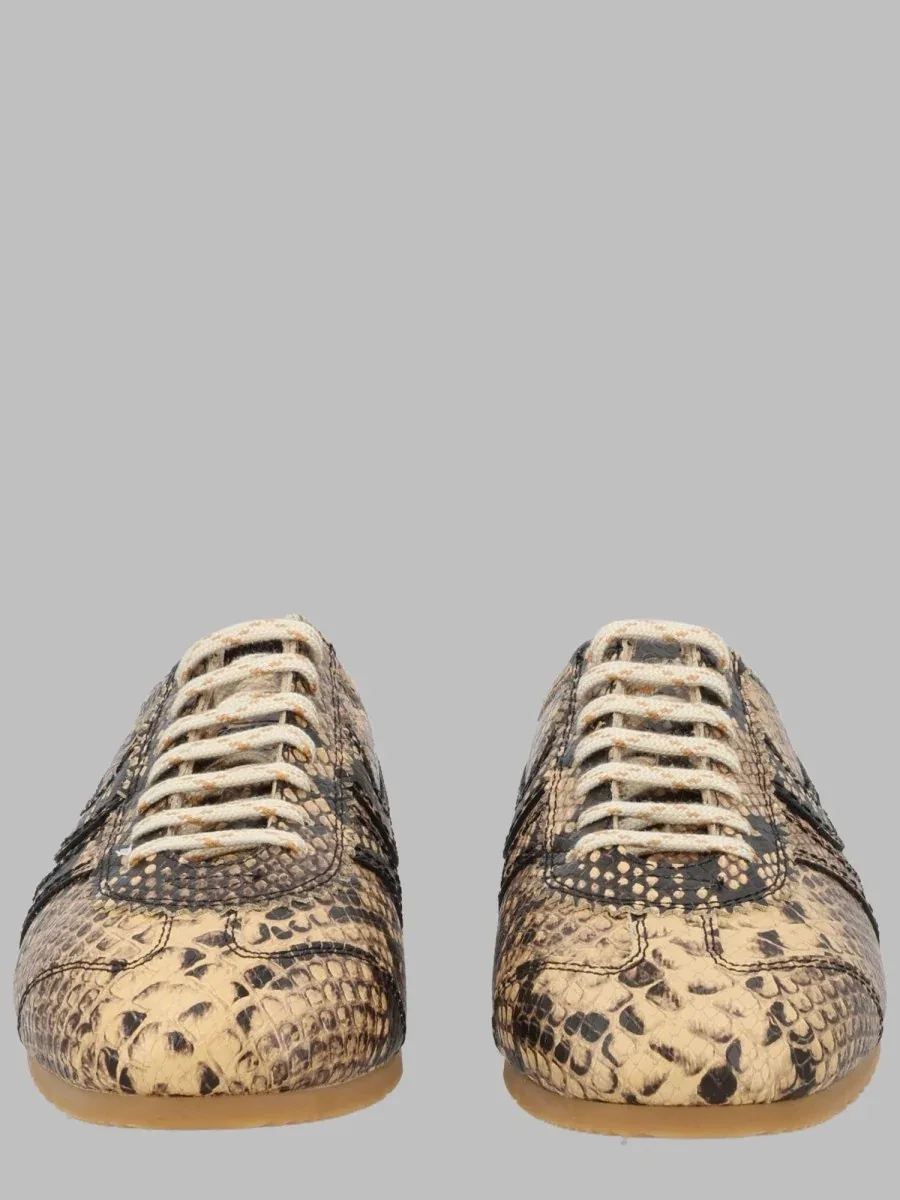 Pythonskin Effect Calf Leather Sneakers by Dries Van Noten