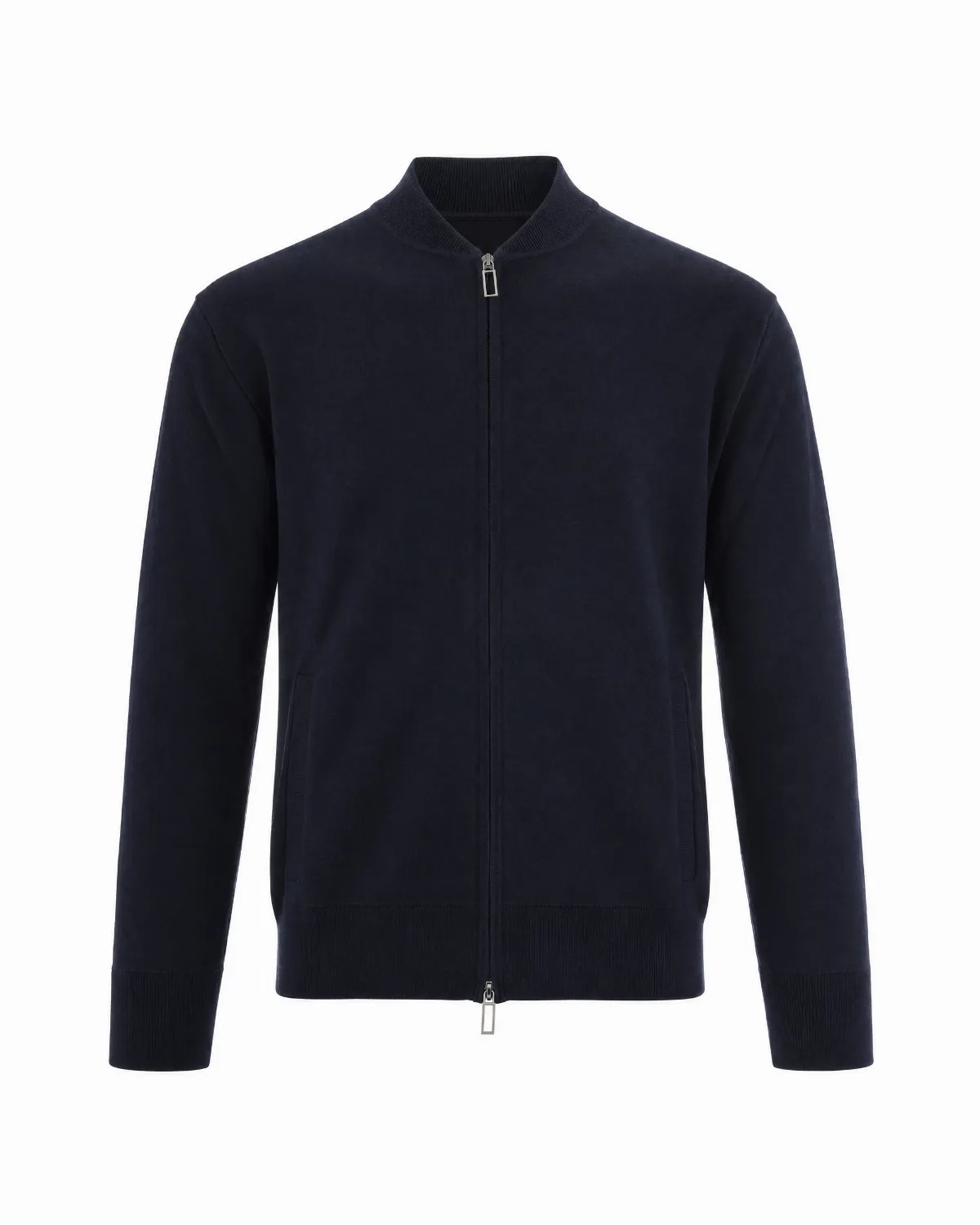 Wool-Cotton Zip Sweater by Paolo Pecora