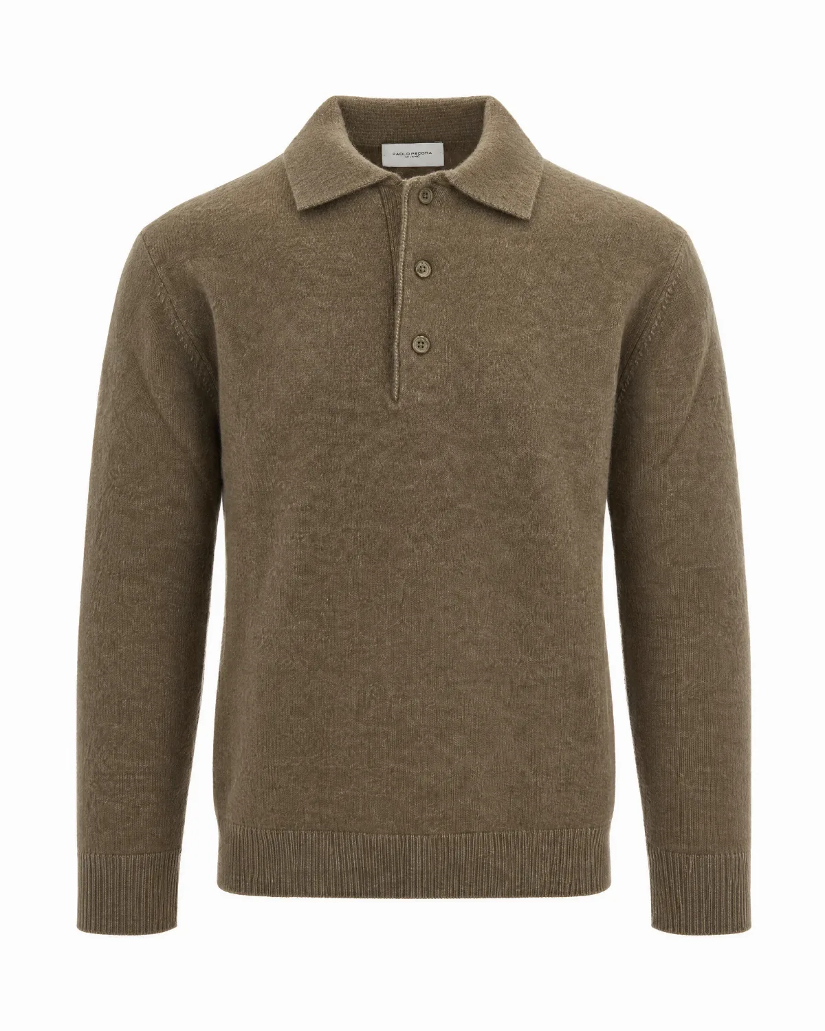 Wool Blend Polo Sweater