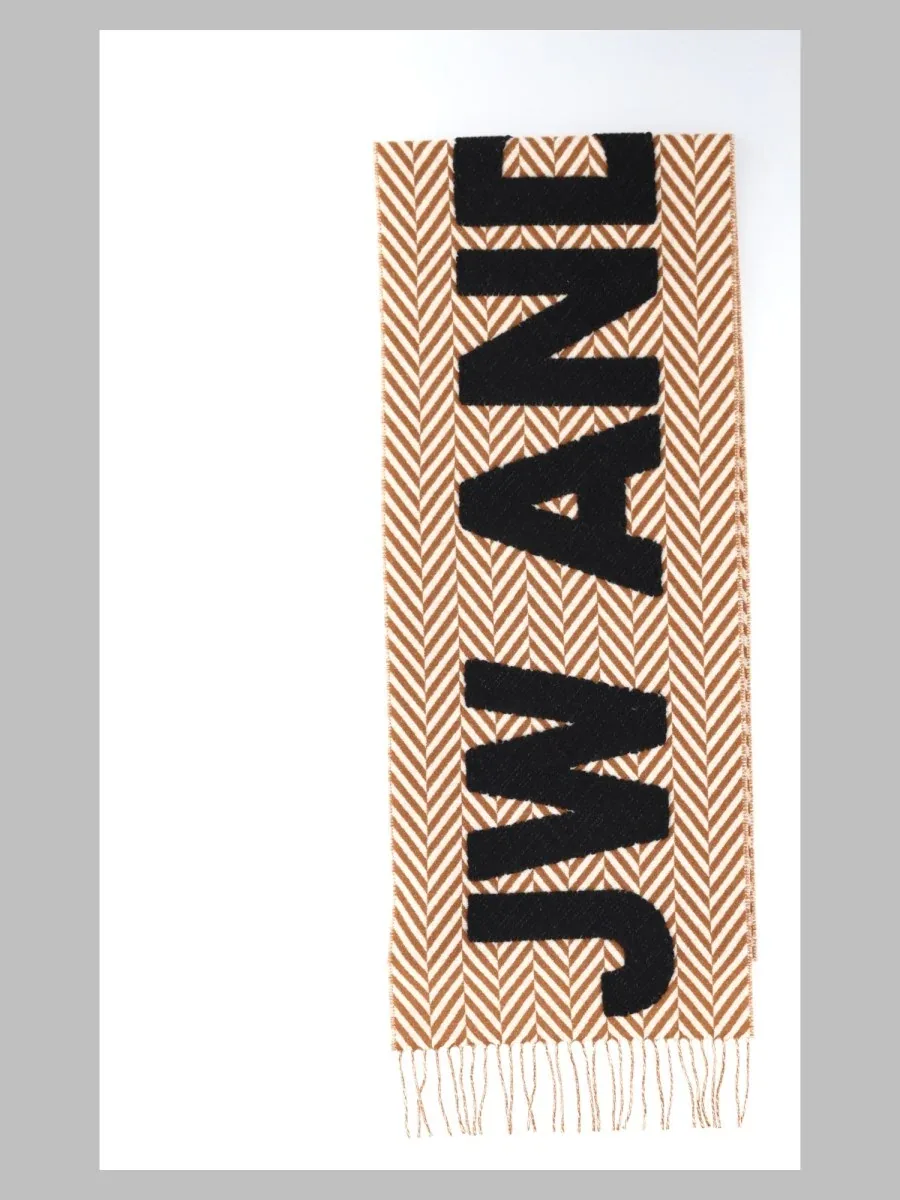 Virgin Wool Herringbone Scarf by JW Anderson