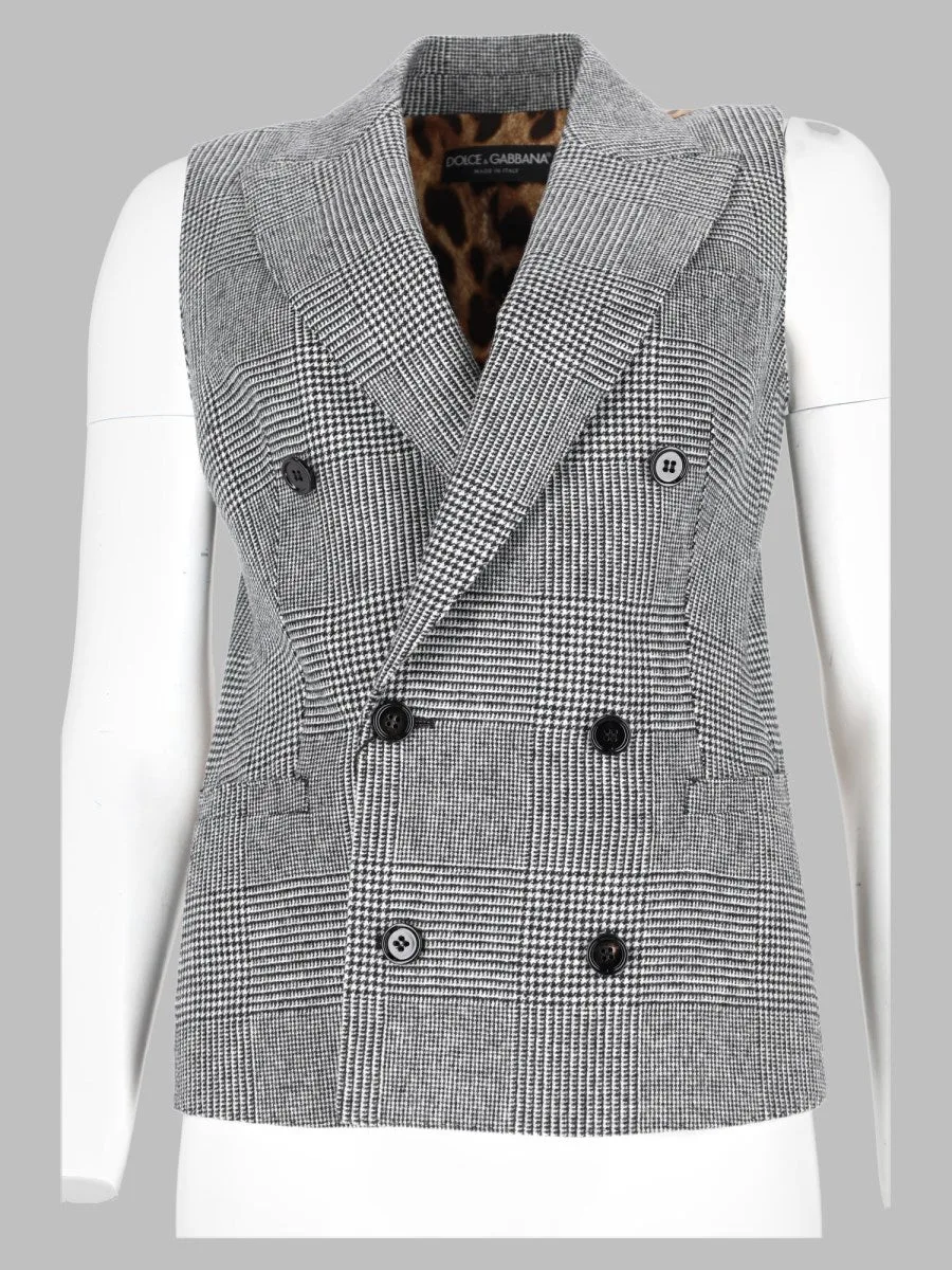 Prince of Wales Check Flannel Vest by Dolce & Gabbana