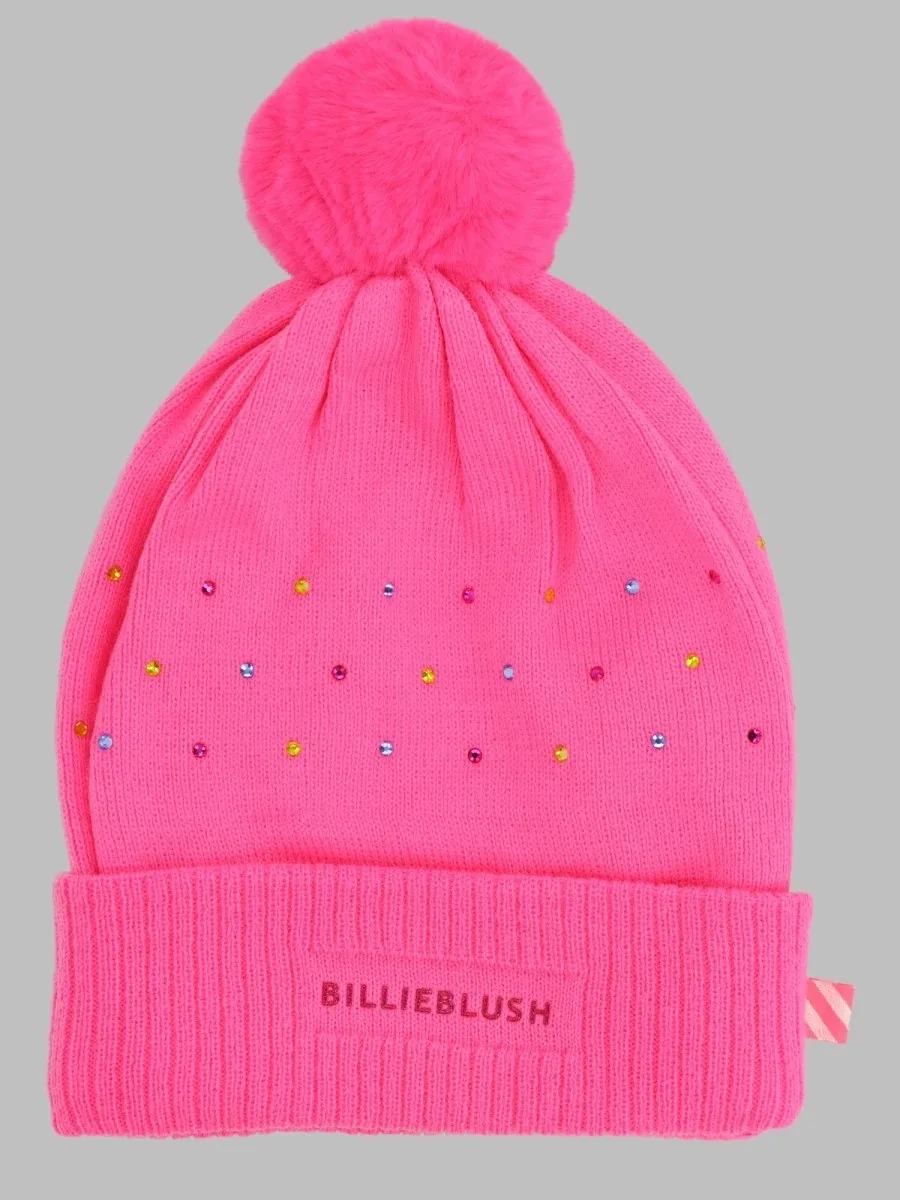 Rhinestone-Embellished Acrylic Beanie by Billieblush