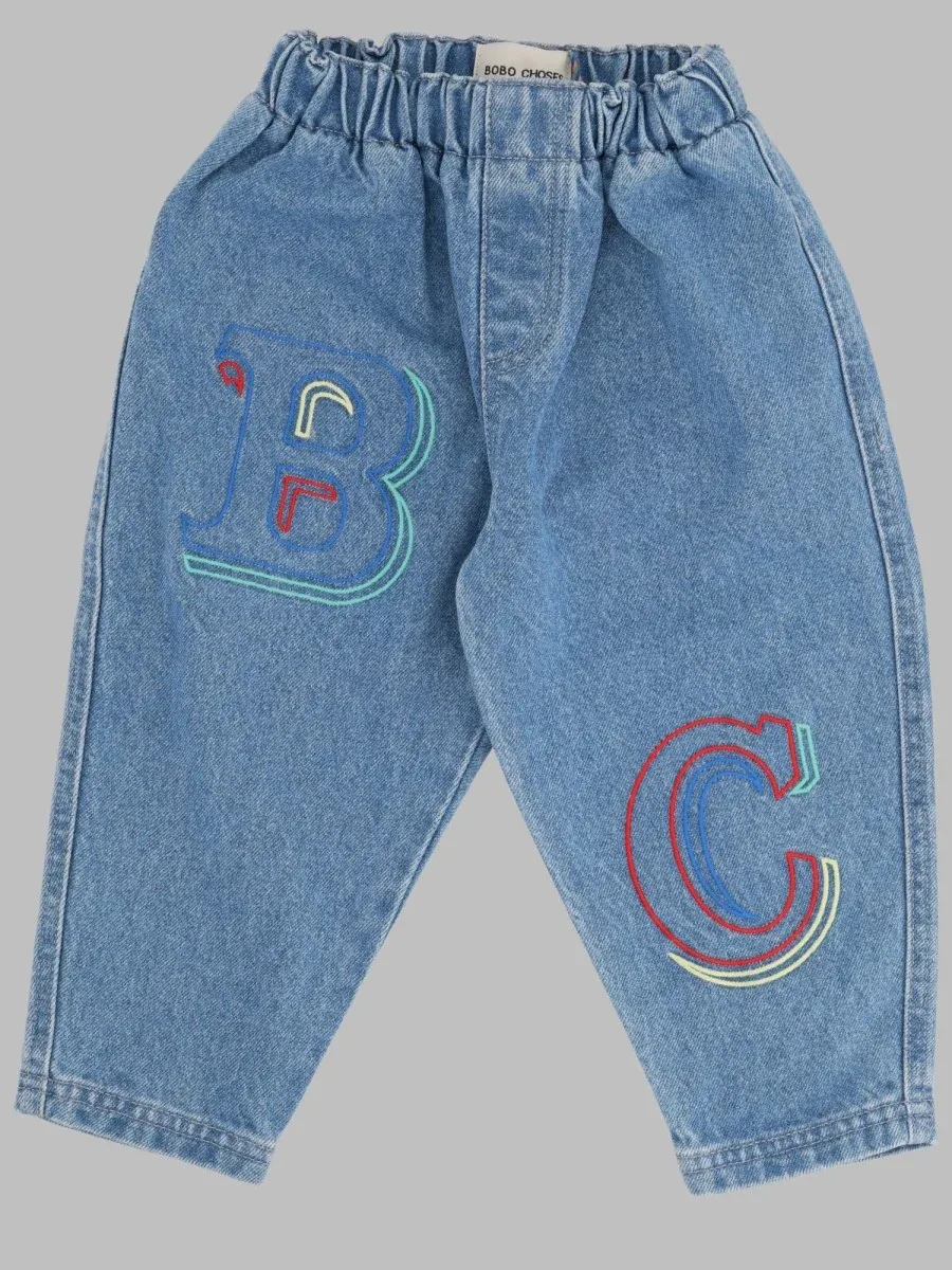 Embossed Denim Trousers by Bobo Choses