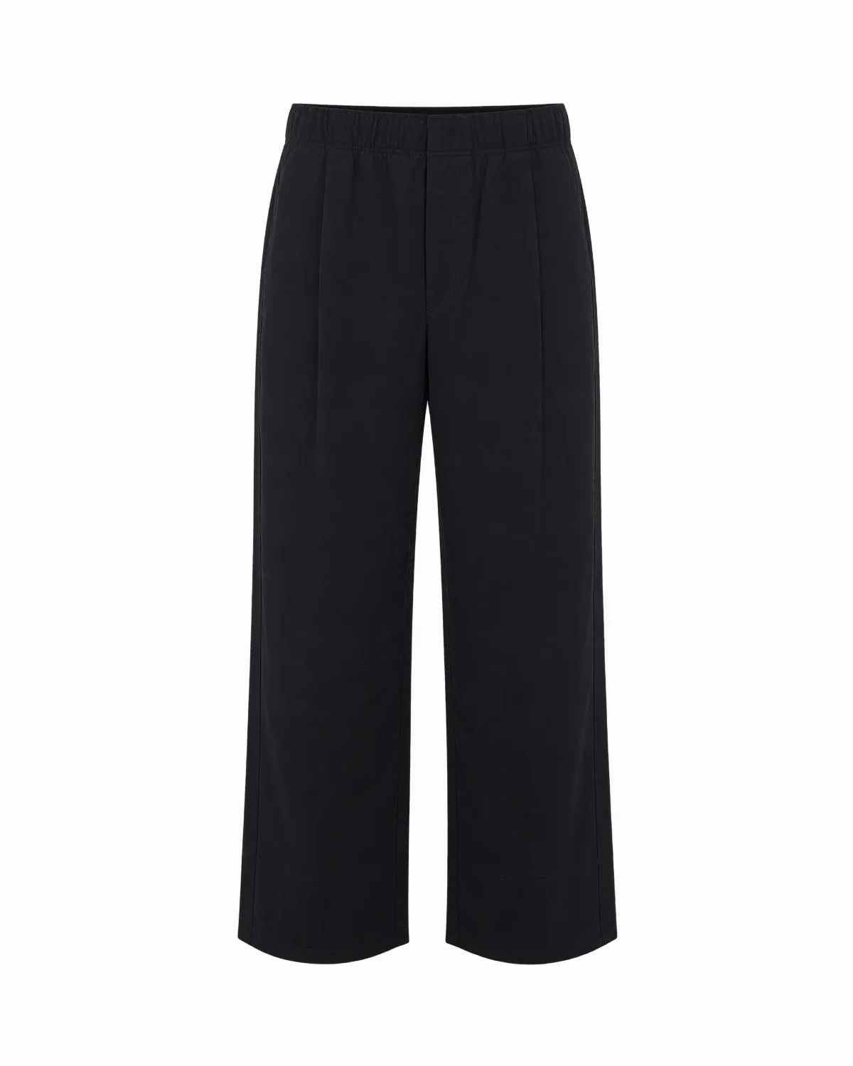Wide-Leg Twill Trousers