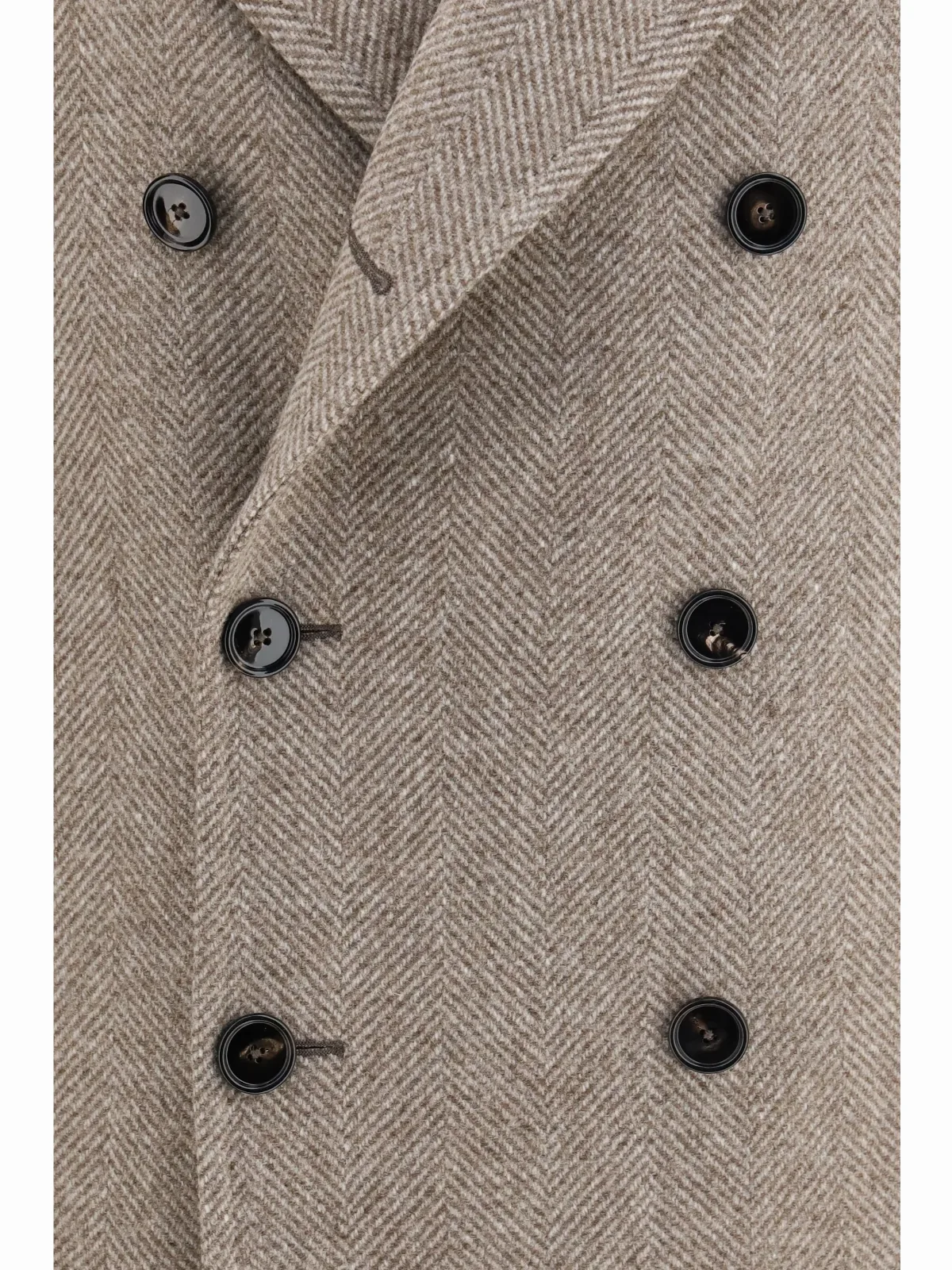 Chevron Fleece Wool Coat
