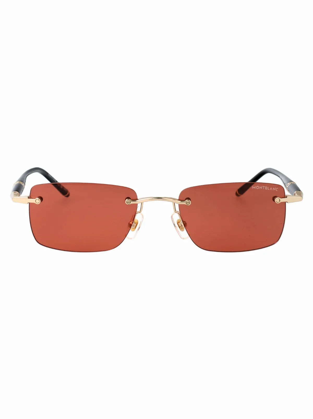 MB0344S Gold and Black Temple Injected Sunglasses by Montblanc