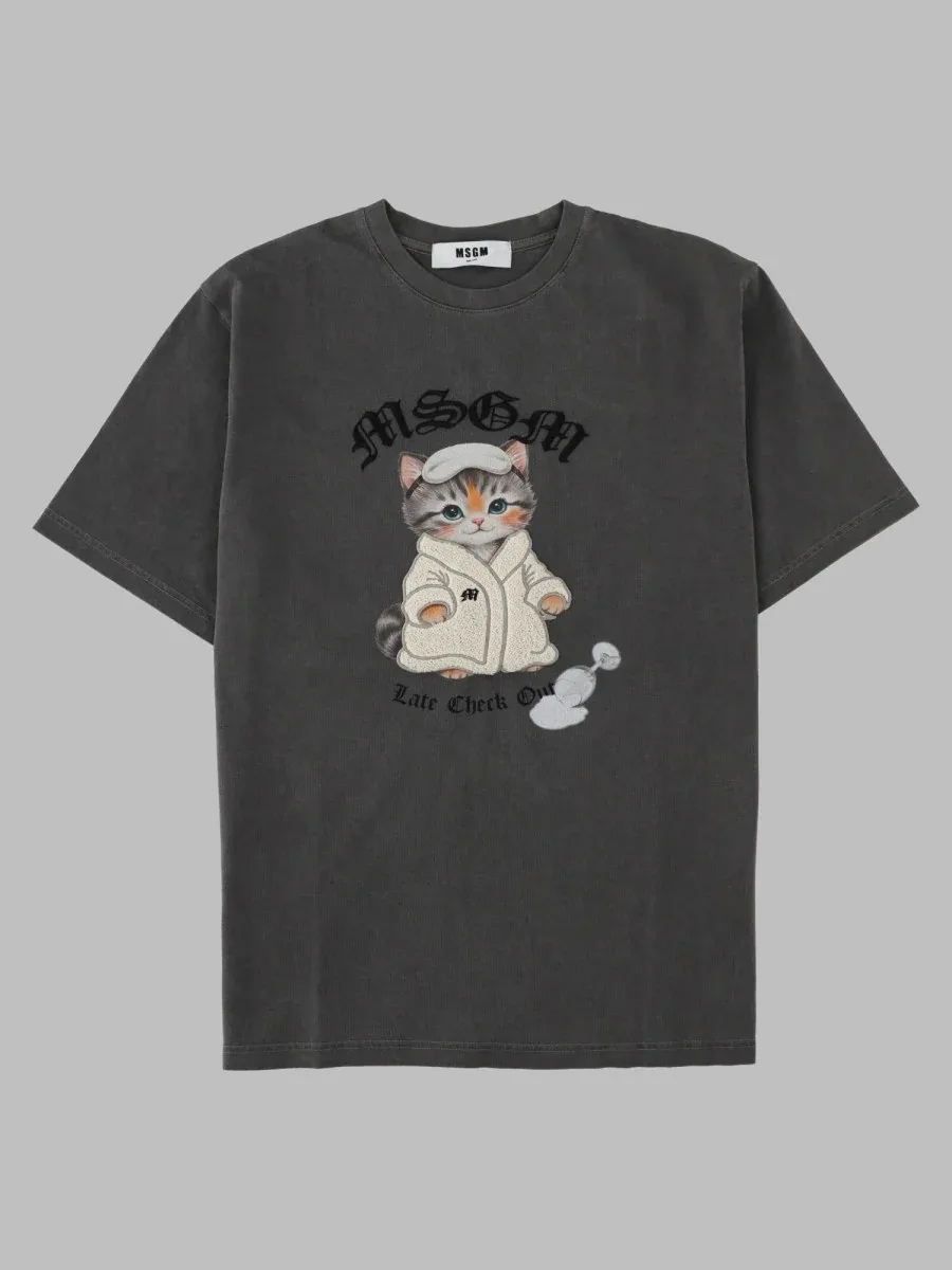 Printed Cat Motif T-Shirt by MSGM