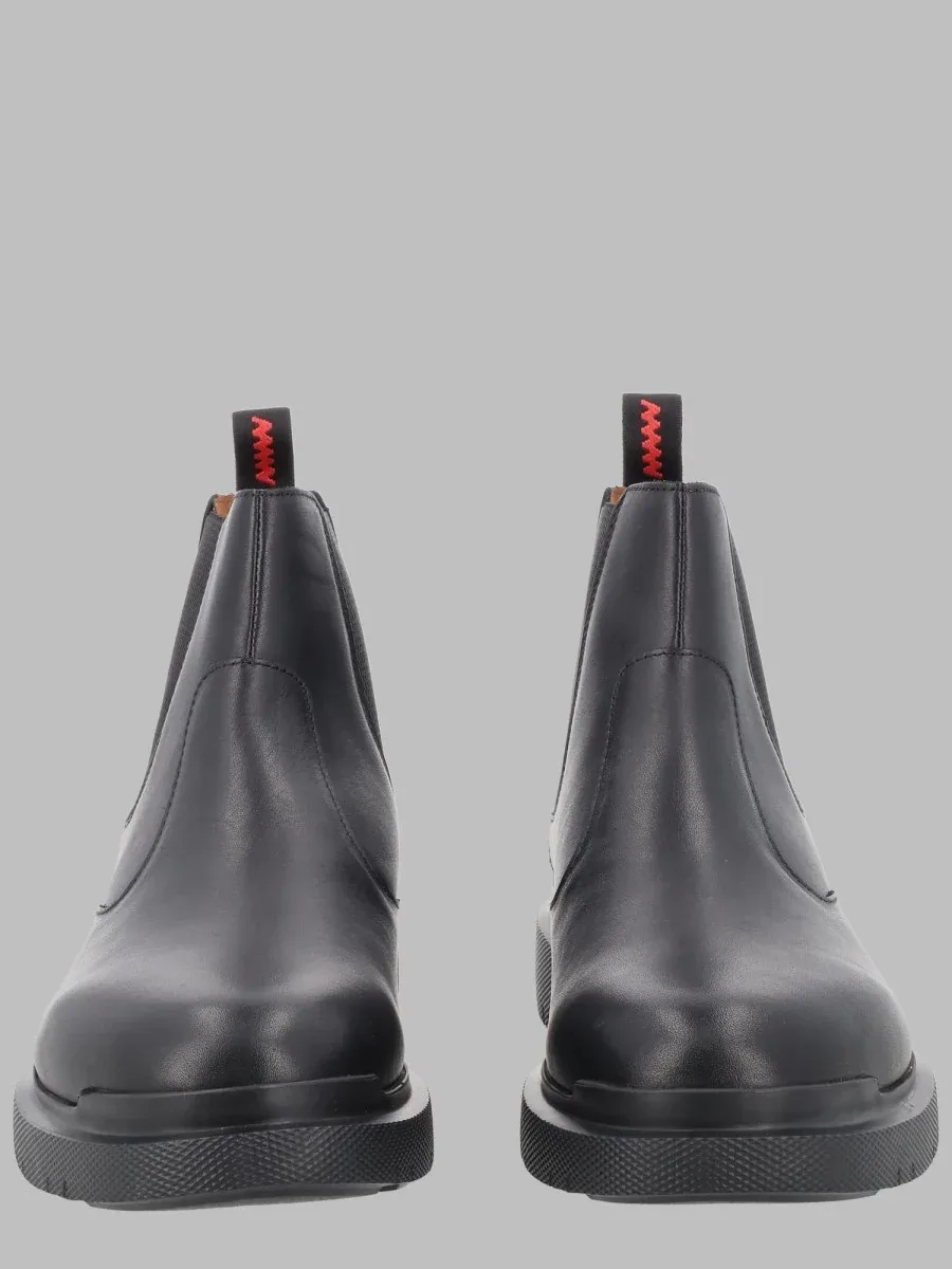Cow Hide Leather Chelsea Ankle Boots by HUGO