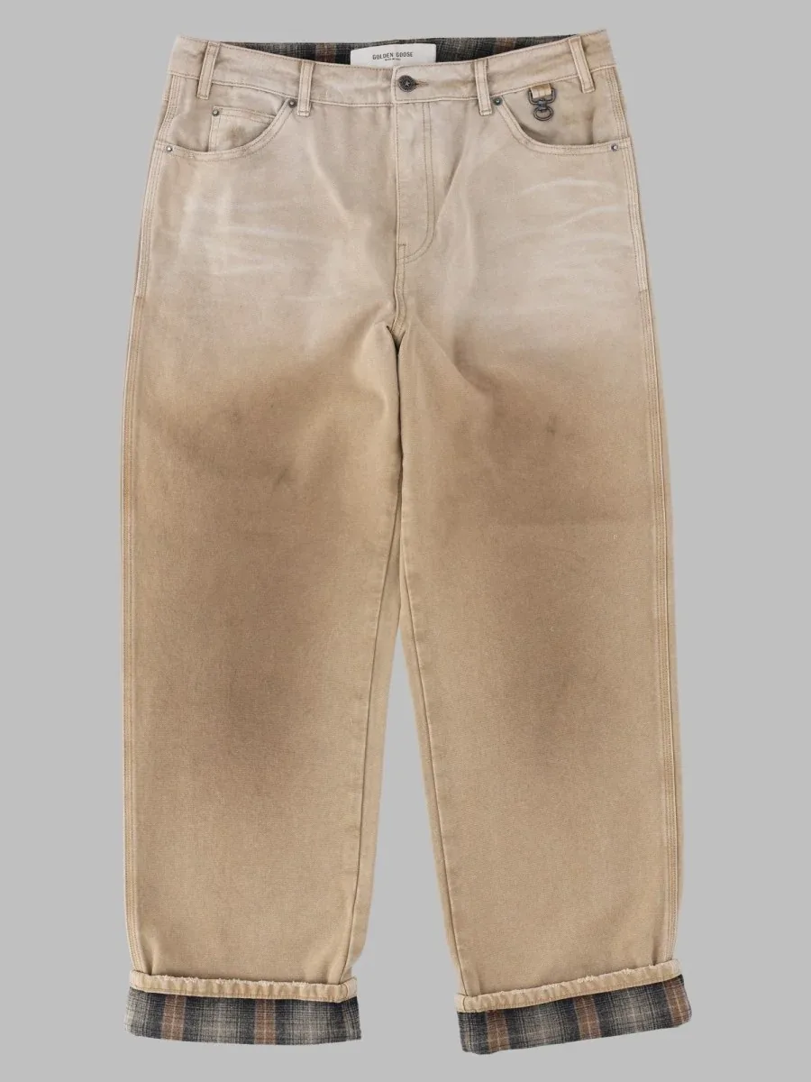 Checked Cuff Jeans by Golden Goose