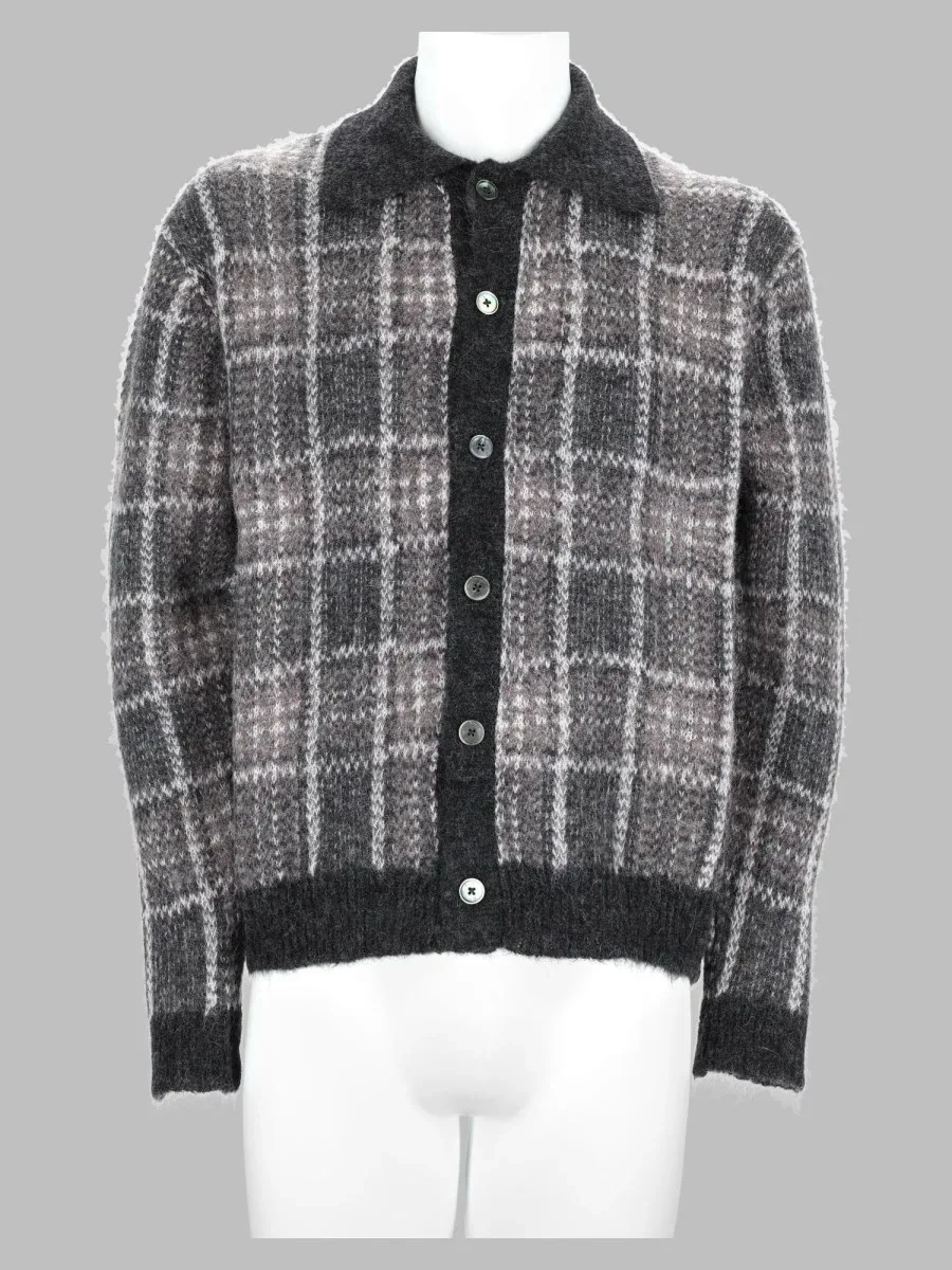 Alpaca-Blend Check Knit Cardigan by Our Legacy