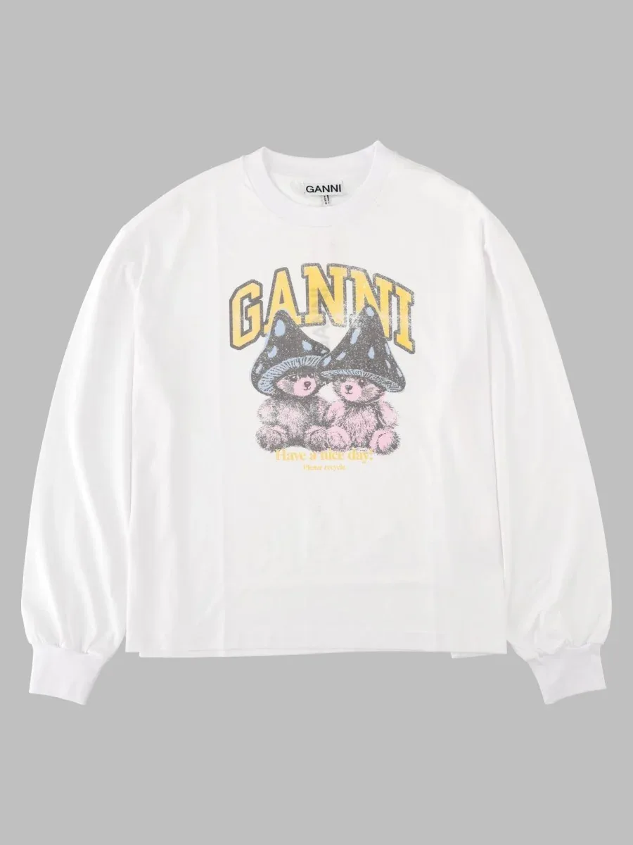 Printed Organic Cotton Sweatshirt by Ganni