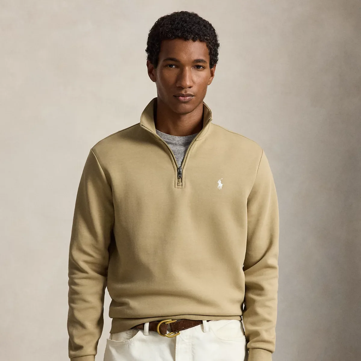 Double-Knit Quarter-Zip Pullover