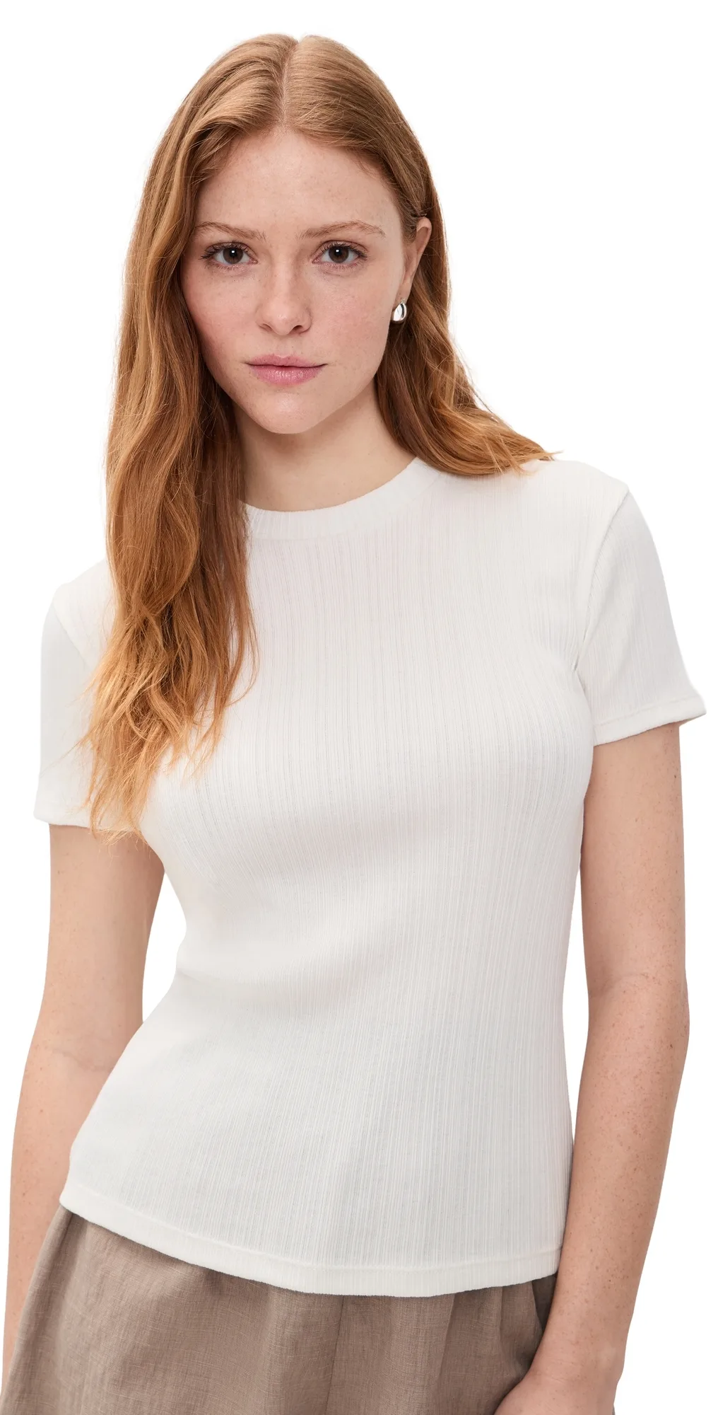 Ribbed Mock Neck Tee