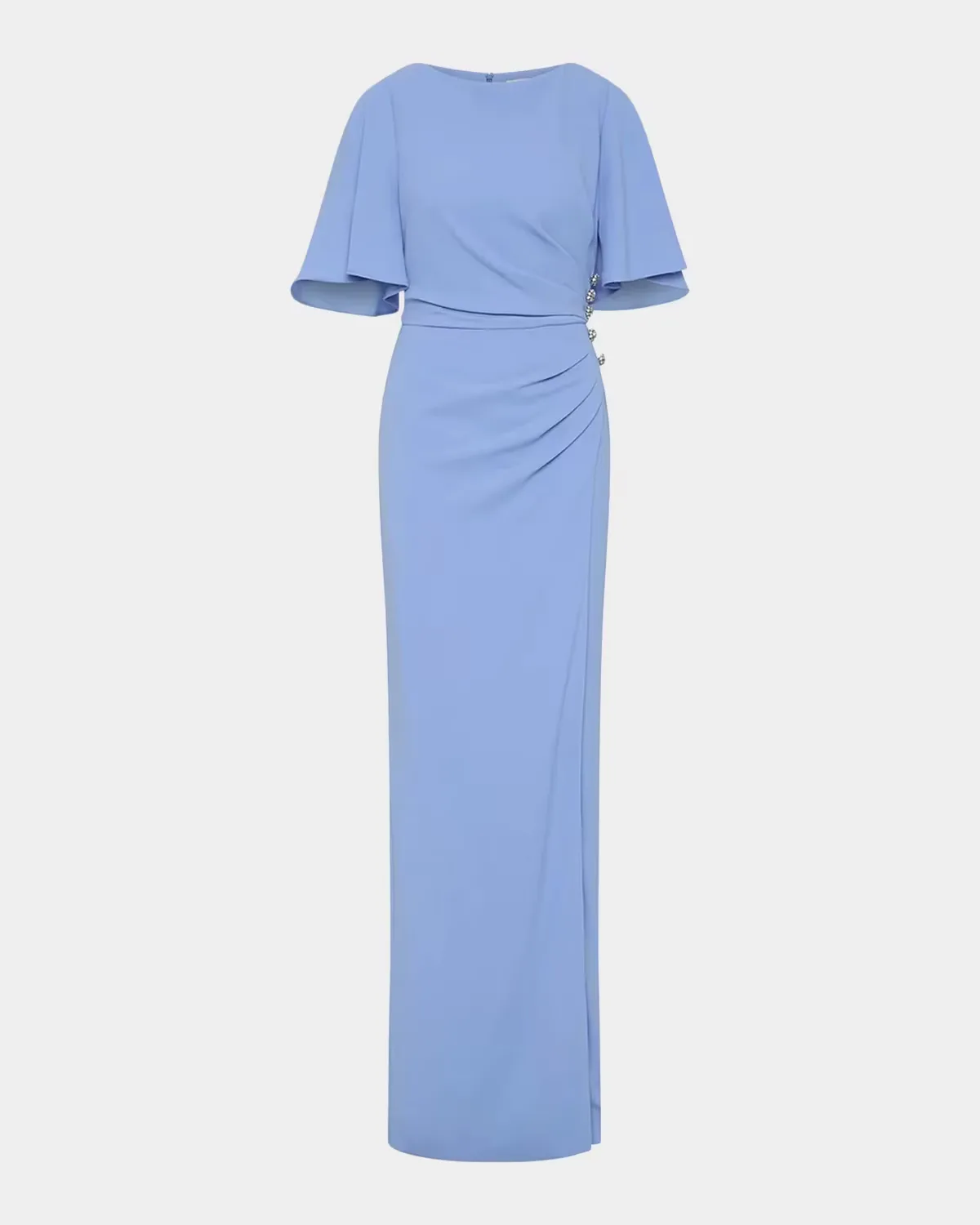 Gimlet Pleated Crepe Column Gown by Rebecca Vallance