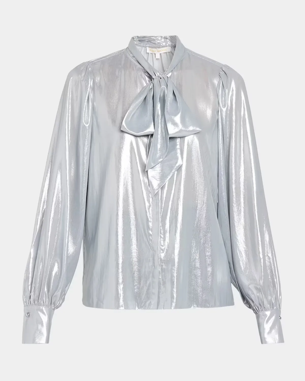 Noa Metallic Tie-Neck Blouse