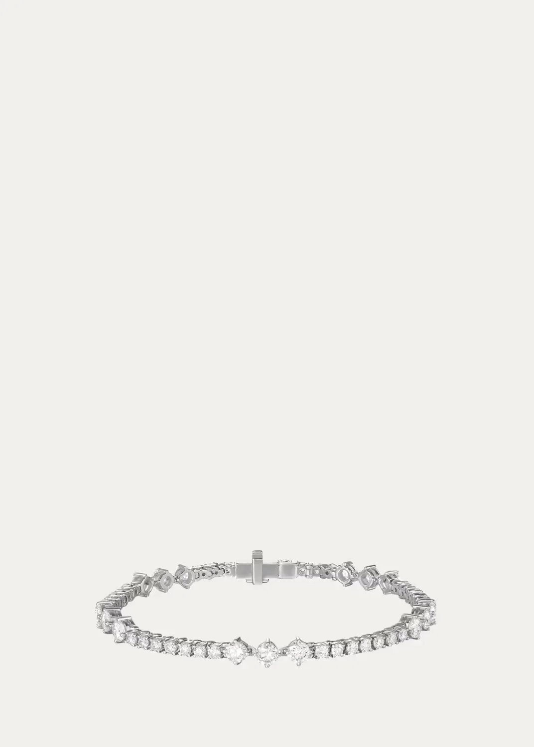18K White Gold Stella Triplet Station Diamond Tennis Bracelet