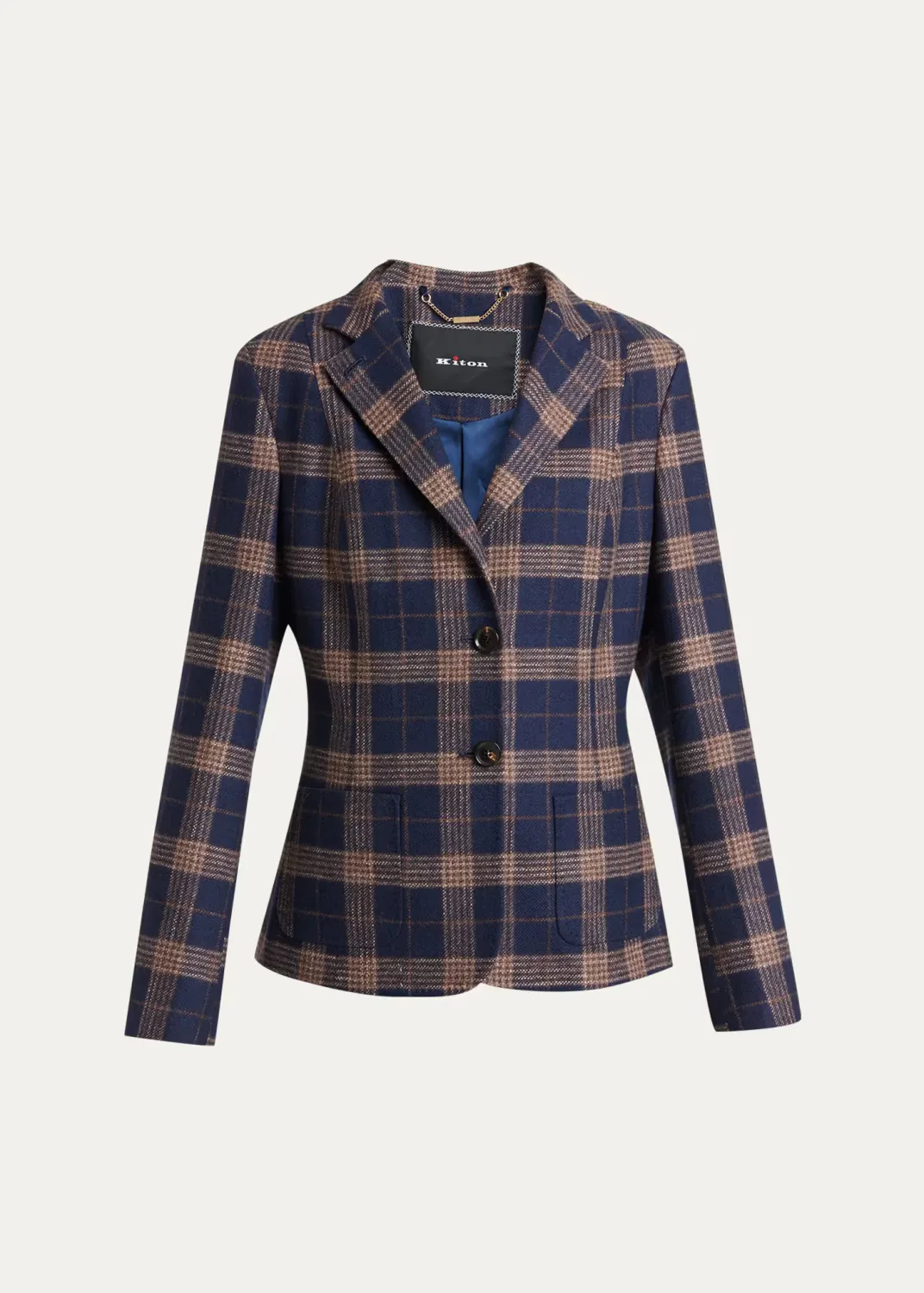 Plaid Single-Breasted Blazer