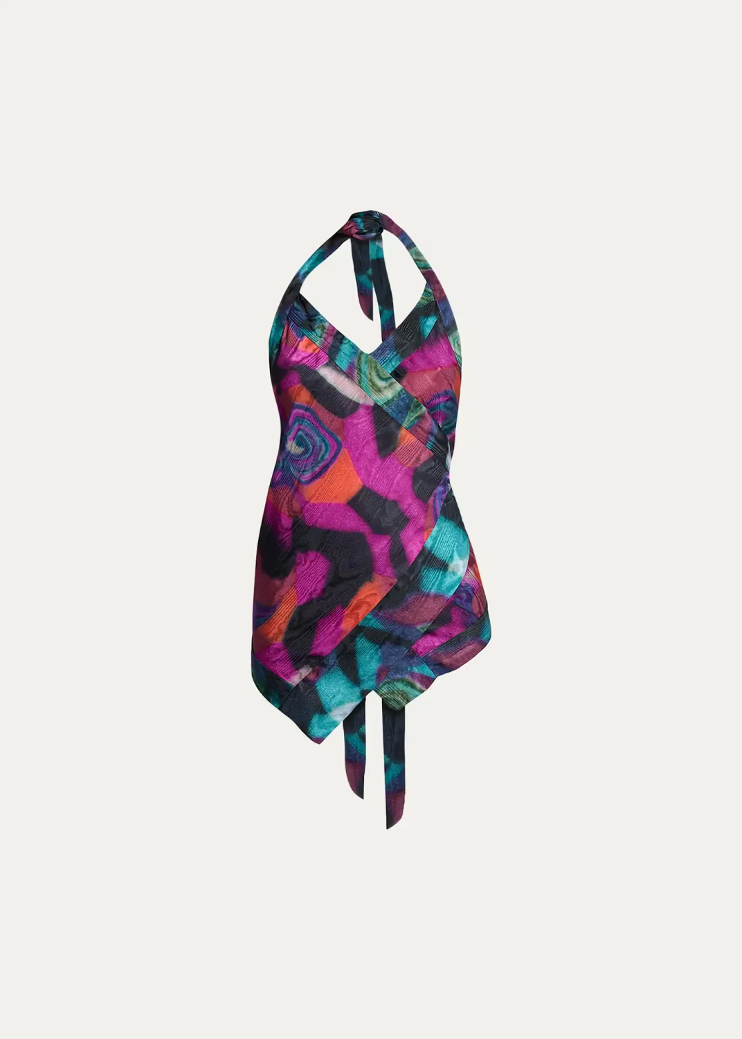 Halter Marble-Print Top