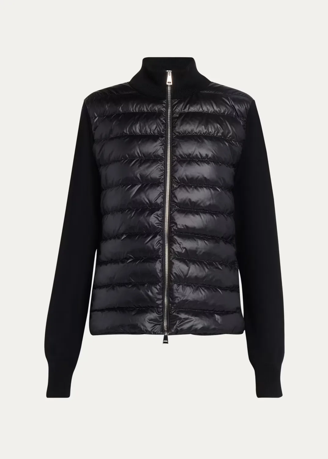 Padded Wool Zip-Up Cardigan