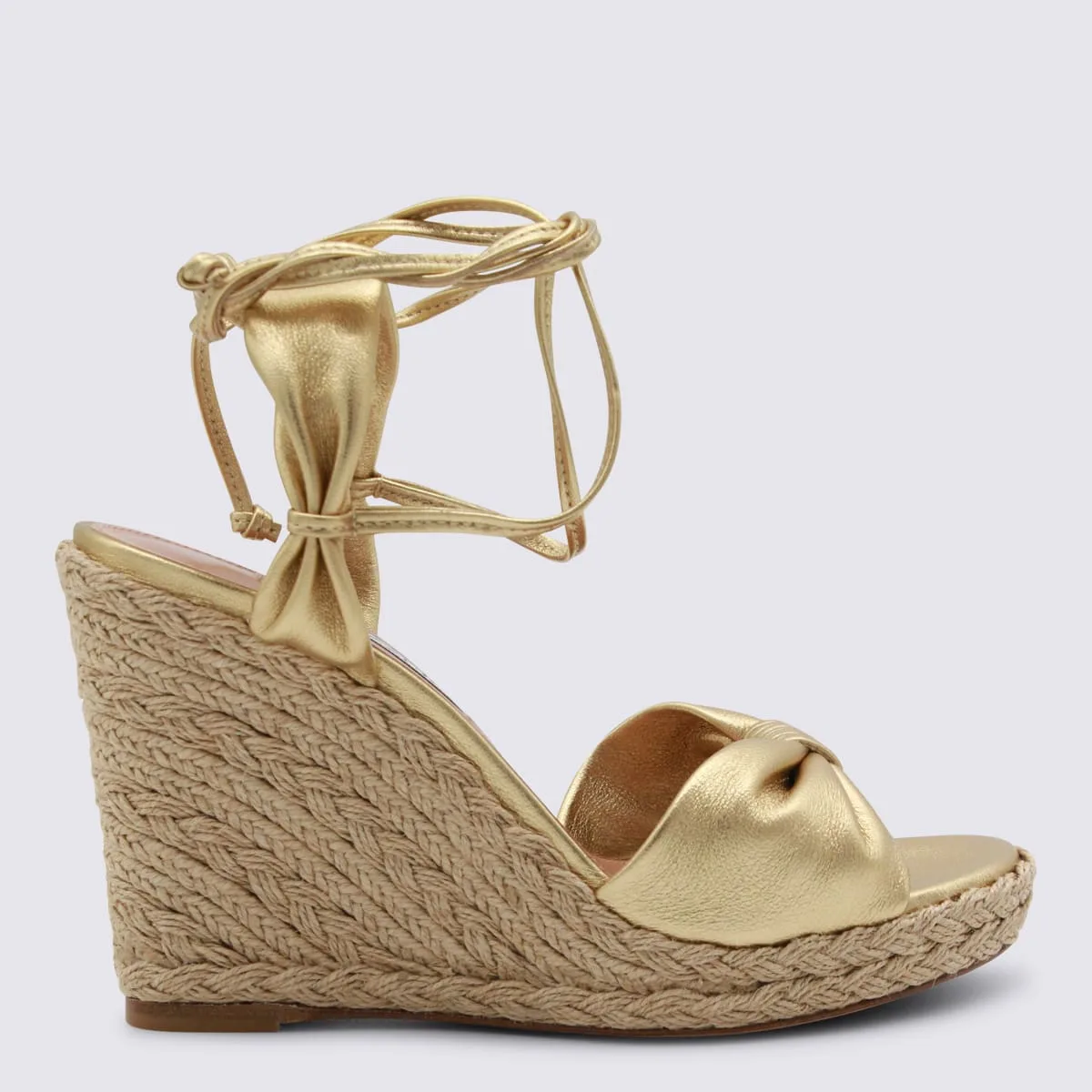 Soft Gold Leather Carina Wedge Espadrillas