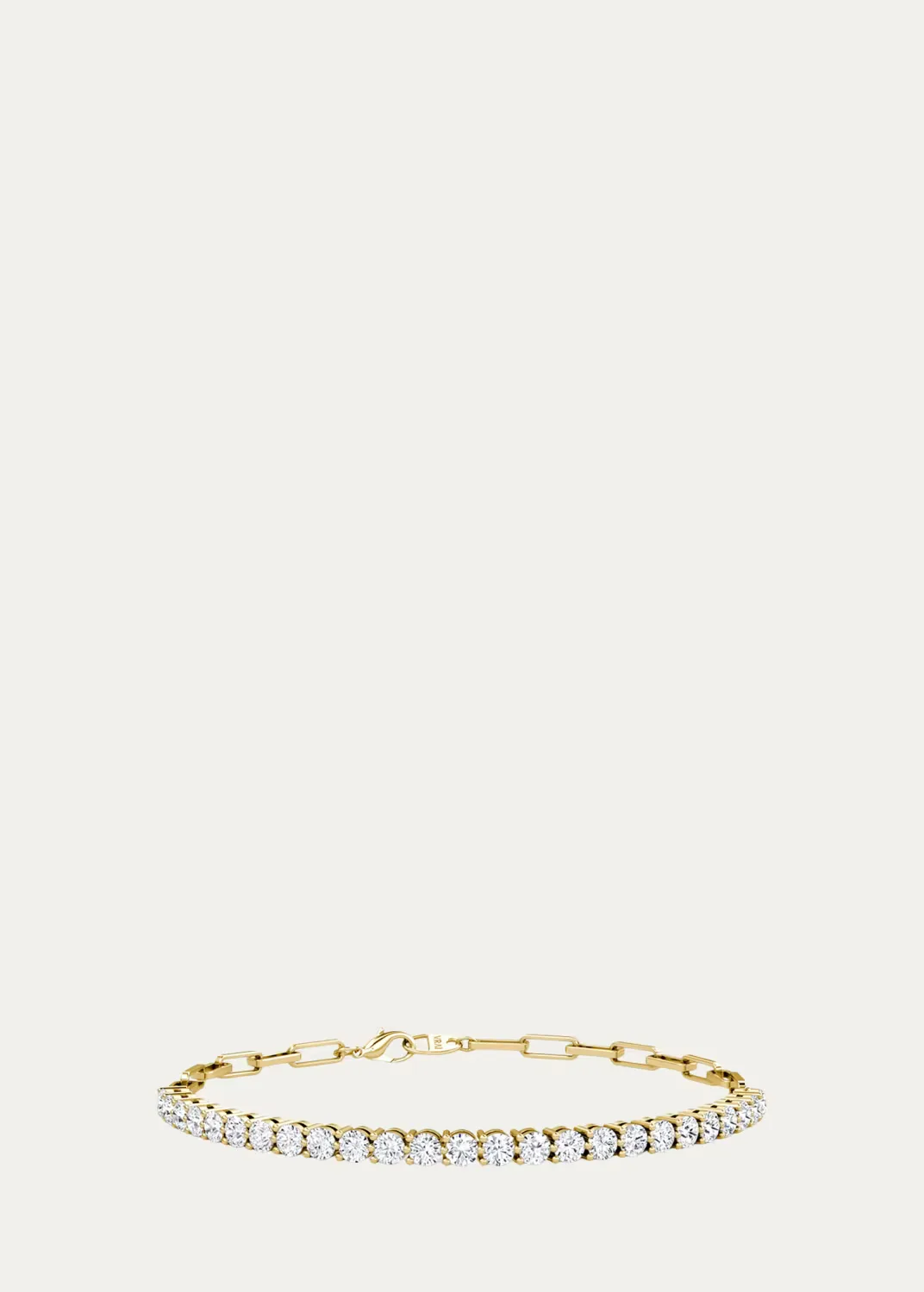 14K Yellow Gold Lab-Grown Diamond Paperclip Bracelet, 2.4tcw