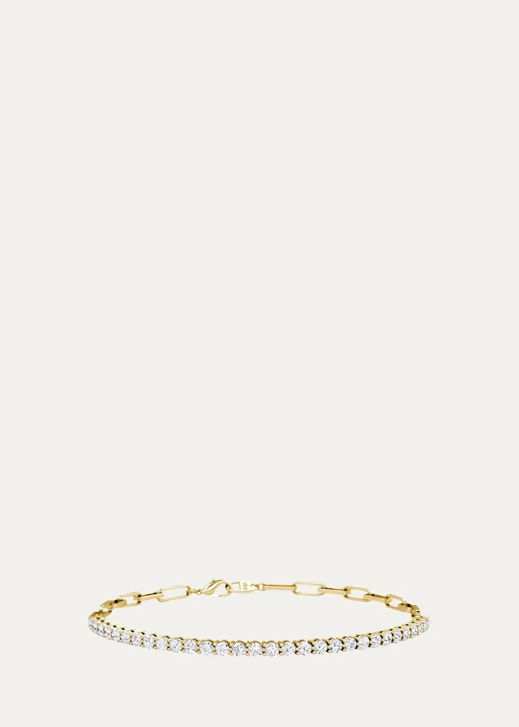 14K Yellow Gold Lab-Grown Diamond Paperclip Bracelet, 1.2tcw