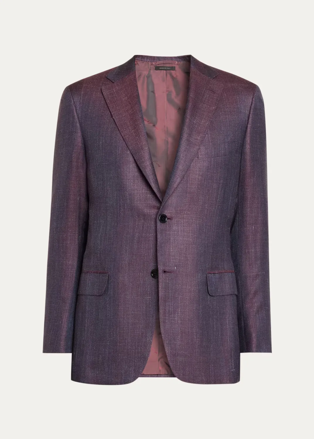 Chevron Cashmere Single-Breasted Sport Coat