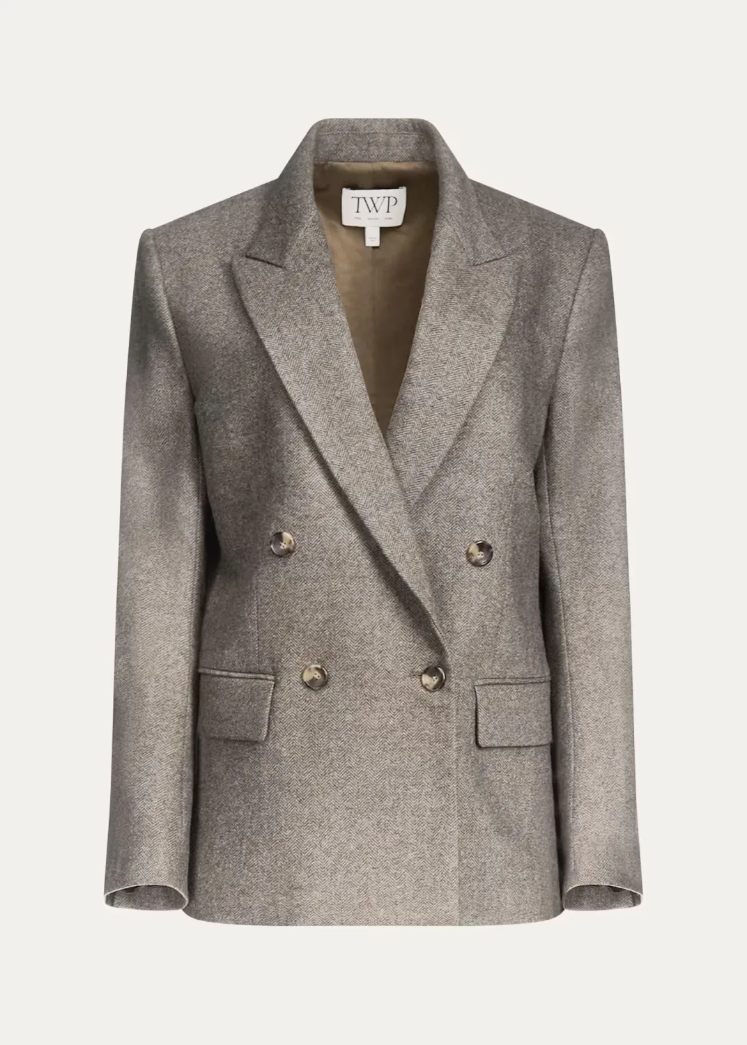 Harper Double-Breasted Herringbone Blazer