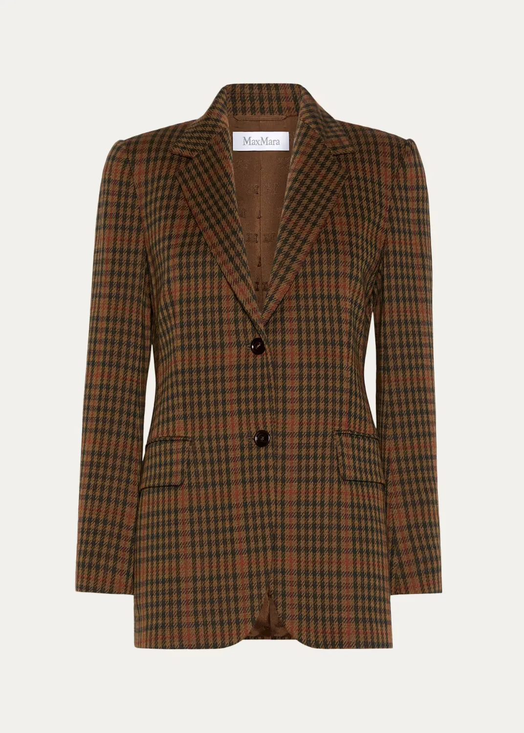 Check Wool-Blend Single-Breasted Jacket
