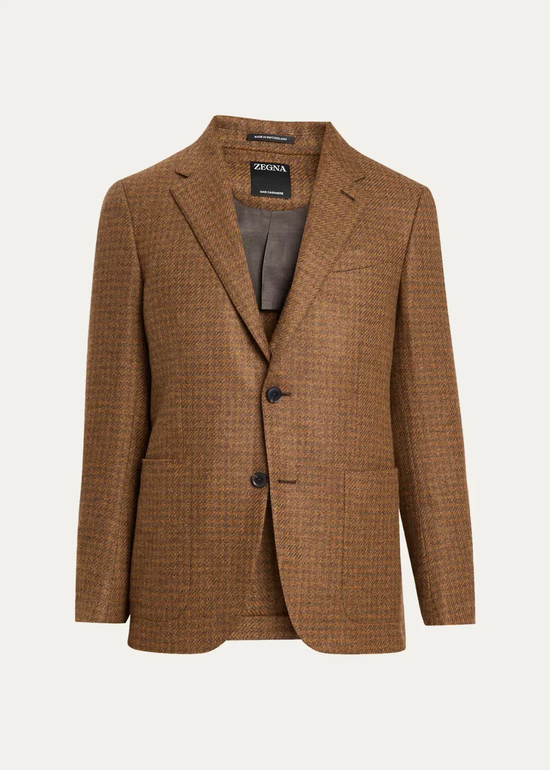 Cashmere Tonal Houndstooth Single-Breasted Sport Coat