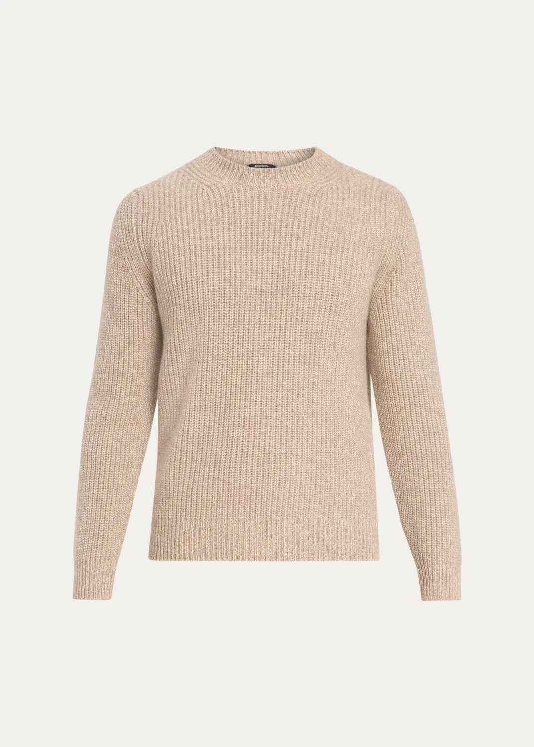 Cashmere Rib-Knit Crewneck Sweater