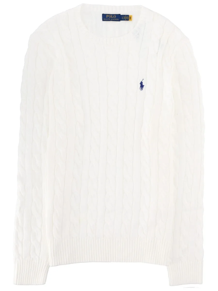 Maglia A Trecce Con Logo