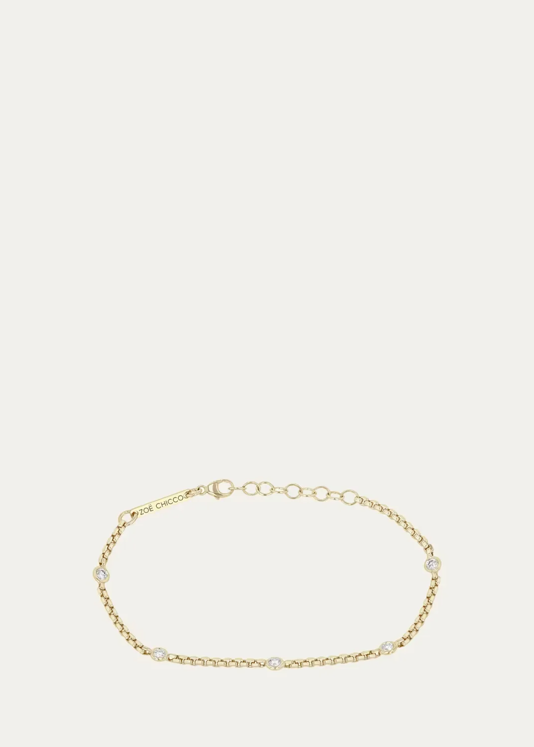 14K Floating 5 Diamond Chain Bracelet