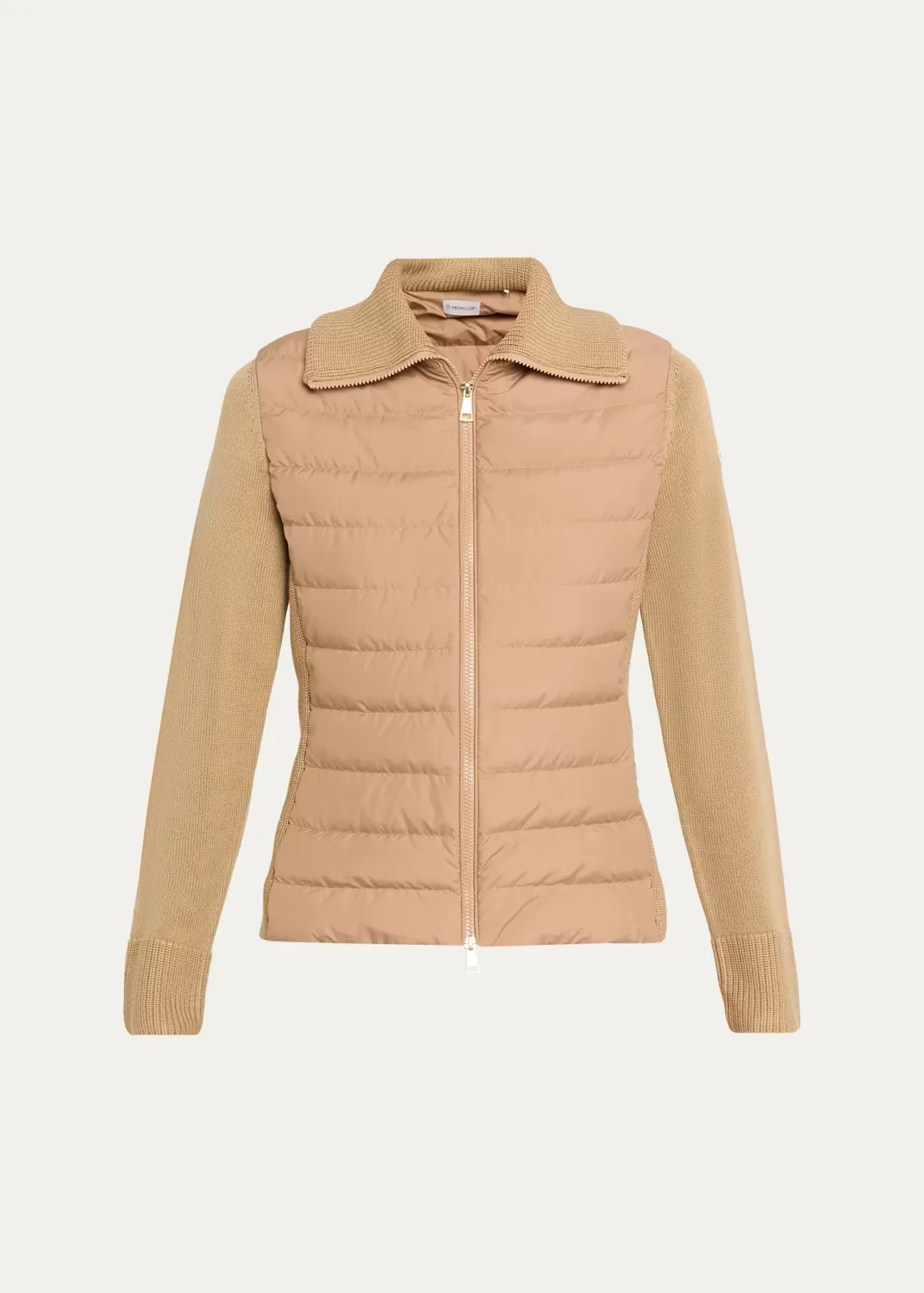 Padded Wool Zip-Up Cardigan