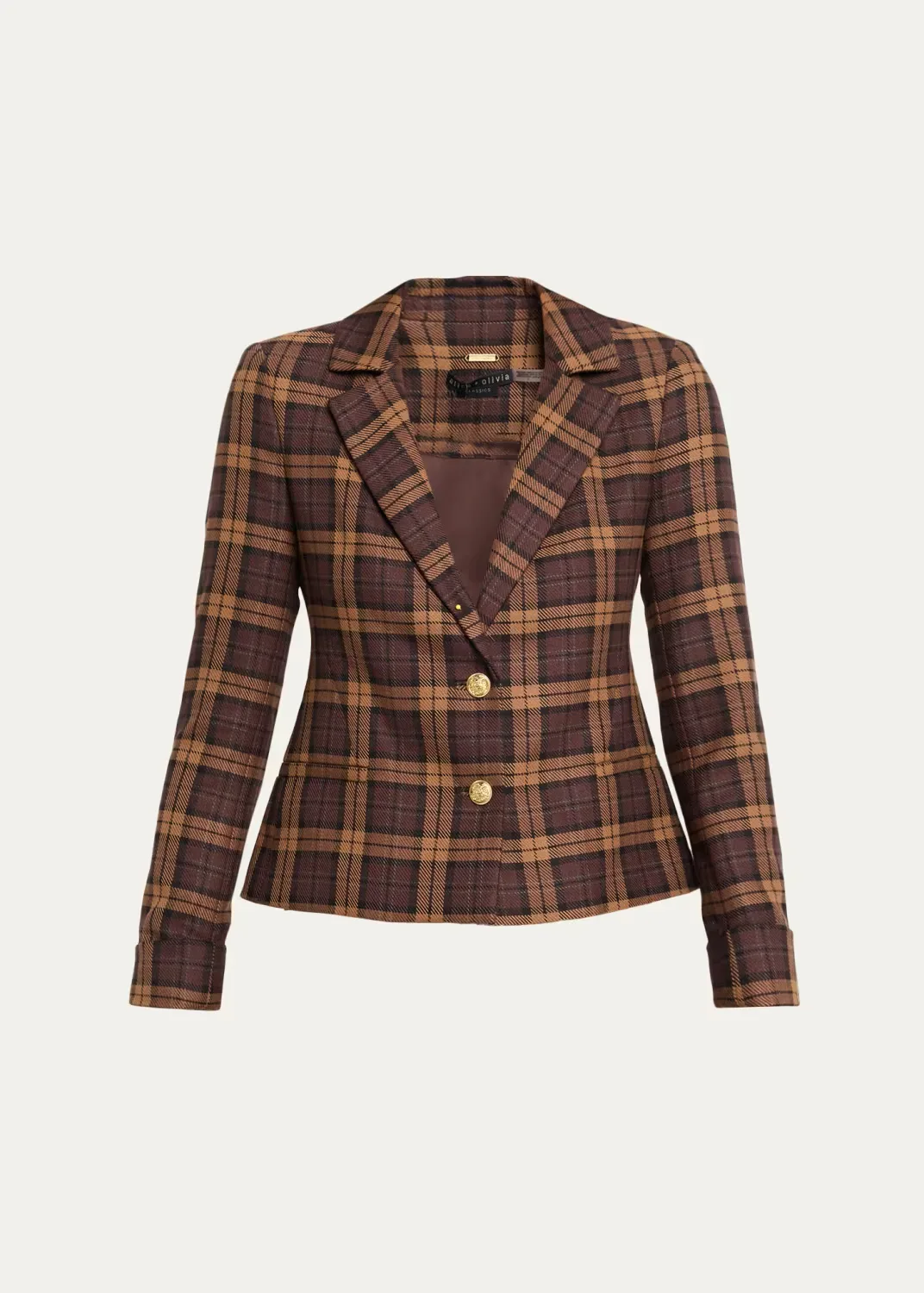 Macey Shrunken Plaid Blazer