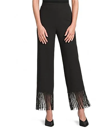 Teresa High Rise Straight Leg Fringe Hem Coordinating Pants