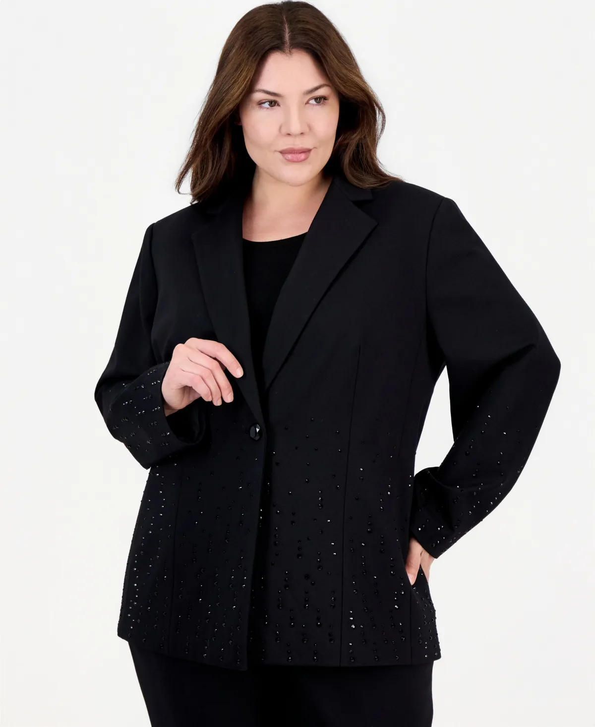 Droplet-Embellished Statement Blazer