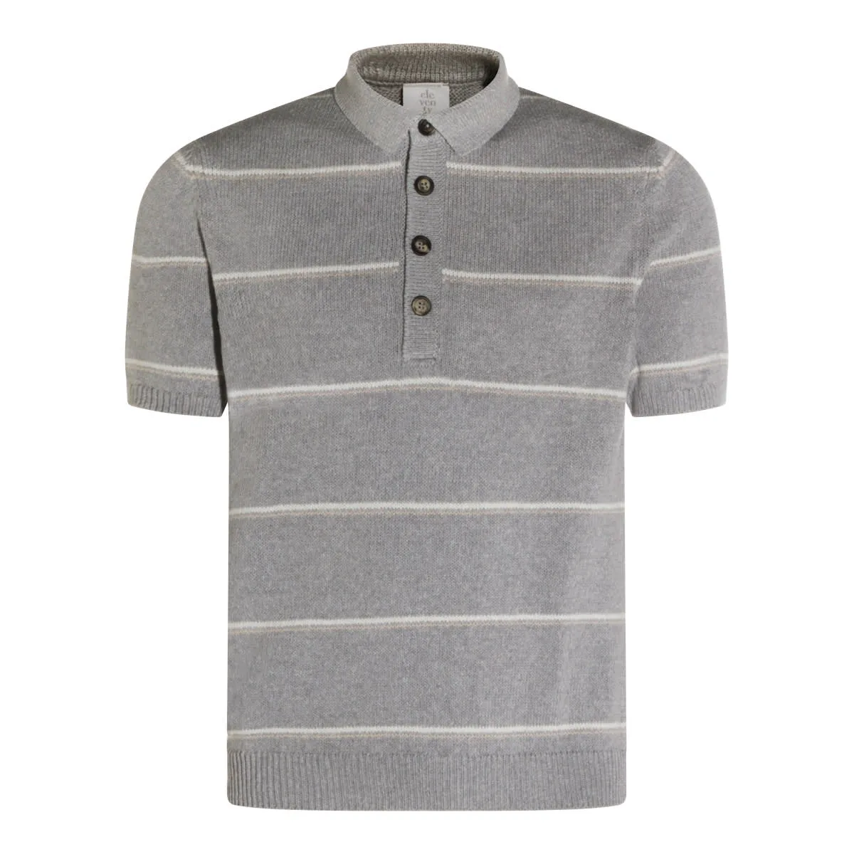 Grey Cotton Polo Shirt
