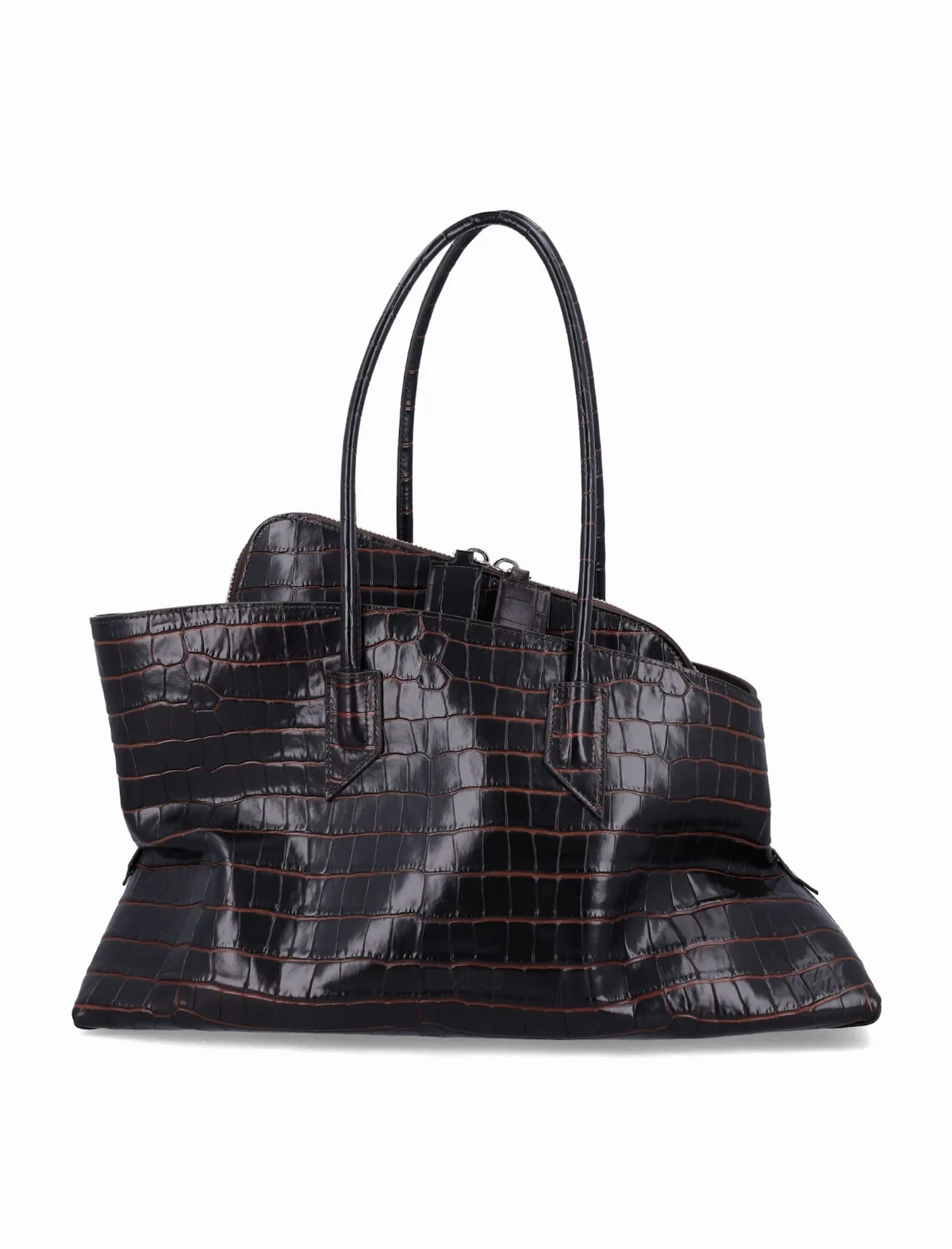 Croc-print Leather La Passeggiata Top Handle Bag