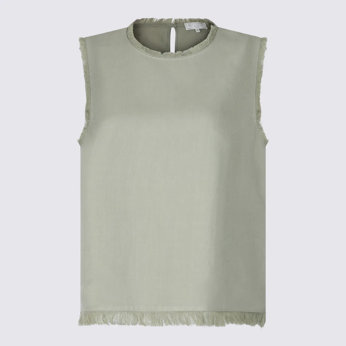 Green Viscose And Linen Blend Top by Antonelli