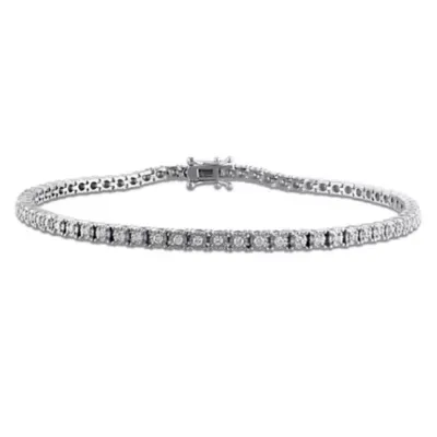 Lab Created Diamond Tennis Bracelet in Sterling Silver - 9 In