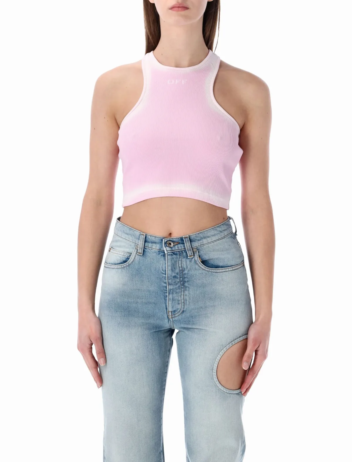 Spray Off Stamp Rib Crop Top by Off-White