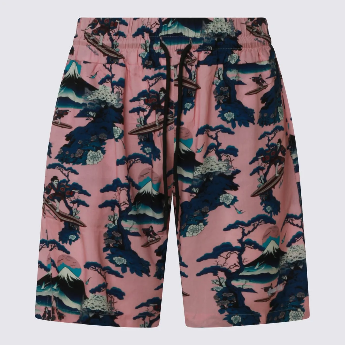Pink Viscose Multicolor Shorts